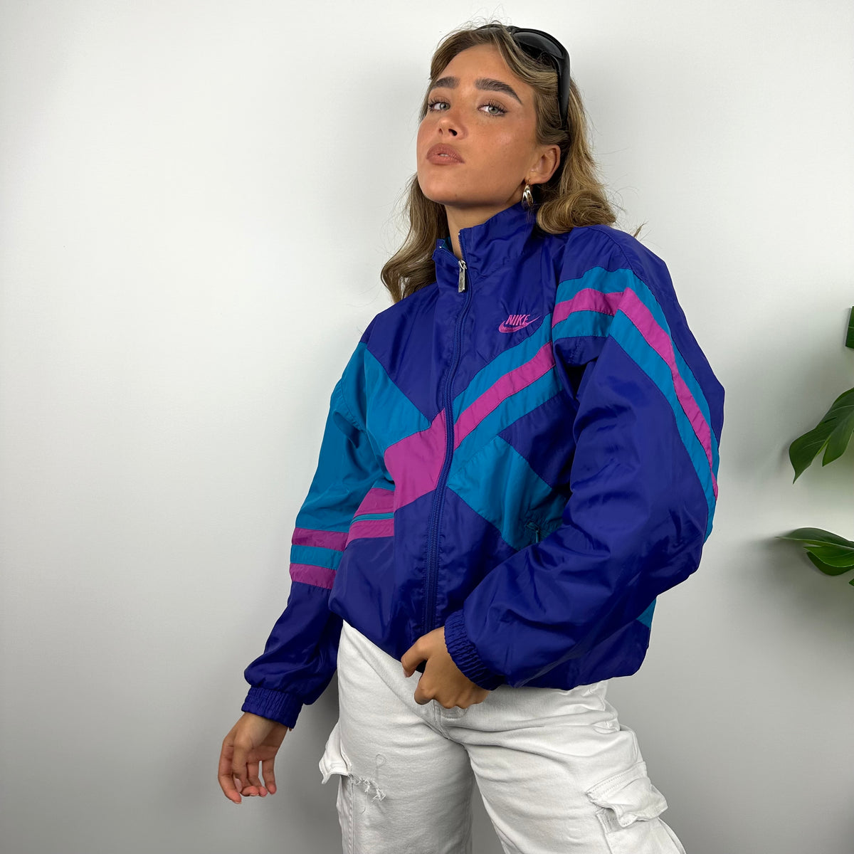 Nike windbreaker clearance pink and blue