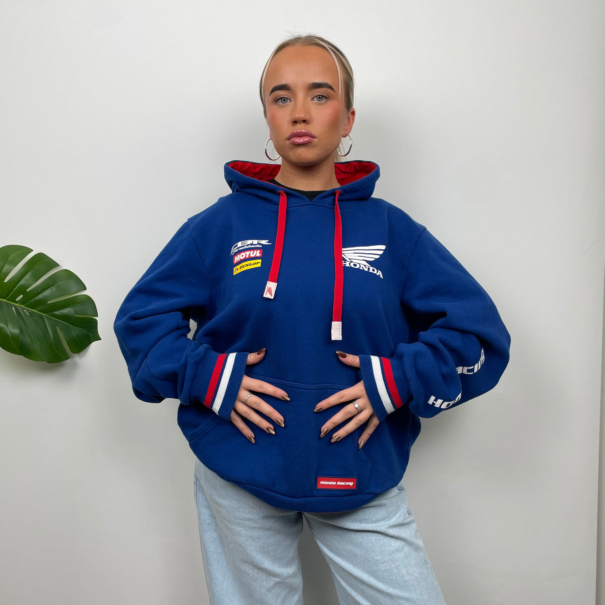 Vintage Honda Hrc Hrc Sweatshirt Honda Racing Blue Embroidered