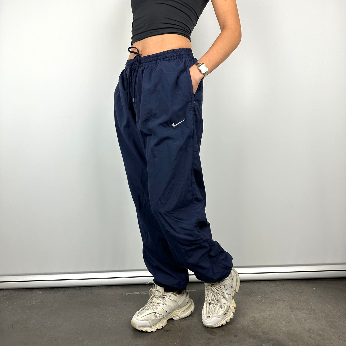 Navy Blue Nike Track Pants Nike Womens Vintage Joggers Nike Navy