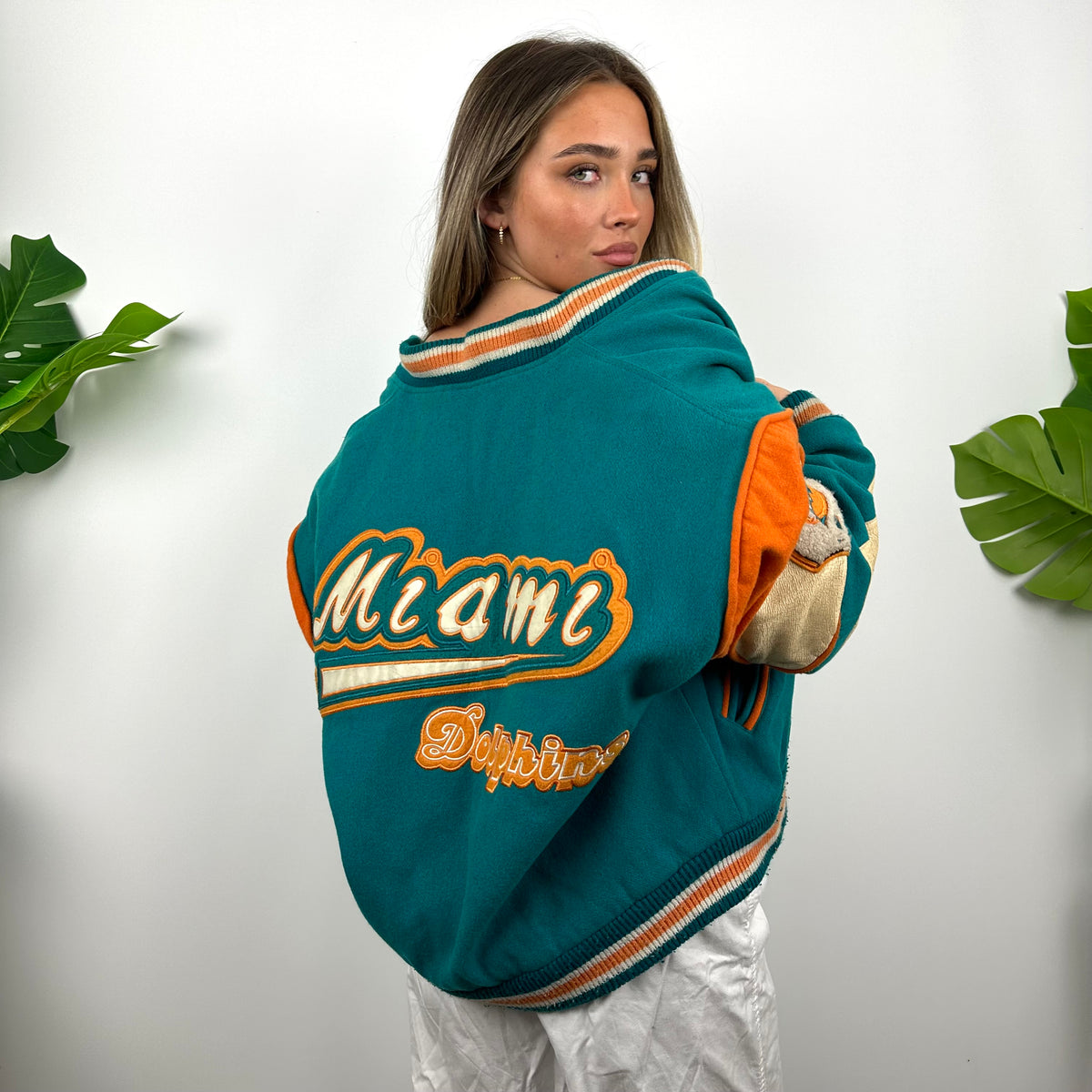 【古着】NFL Miami Dolphins ジャケット M womens-pro-standard-cream-