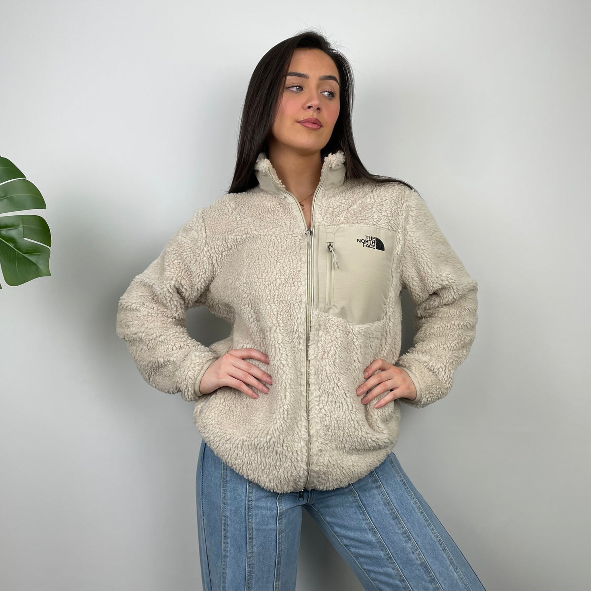 North Face Cream Teddy Bear Fleece Zip Up Jacket (M) – Jamie