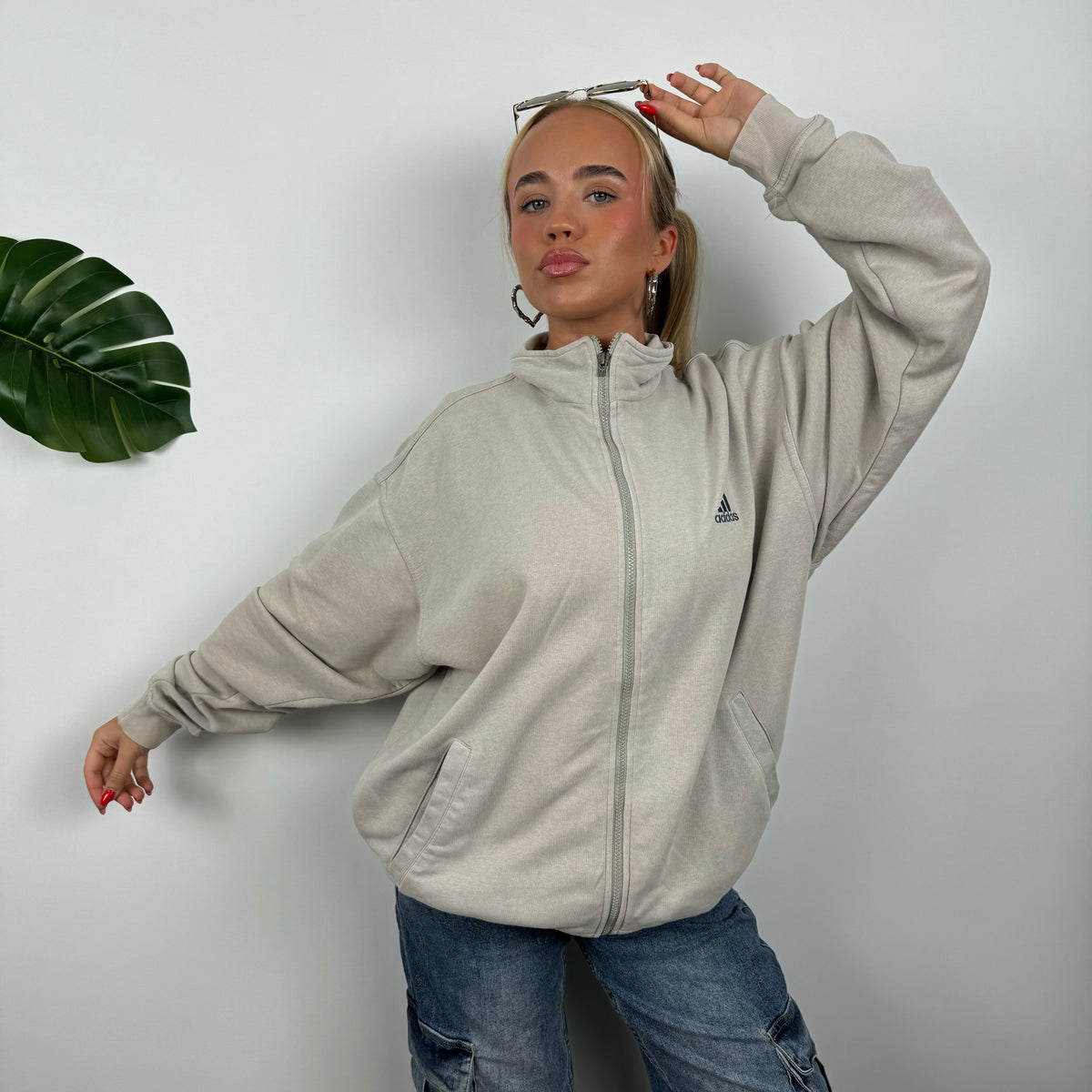 adidas ベージュ ジップアップジャケット adidas（アディダス） ×LXXXIV lab ジップアップジャケット ベージュ