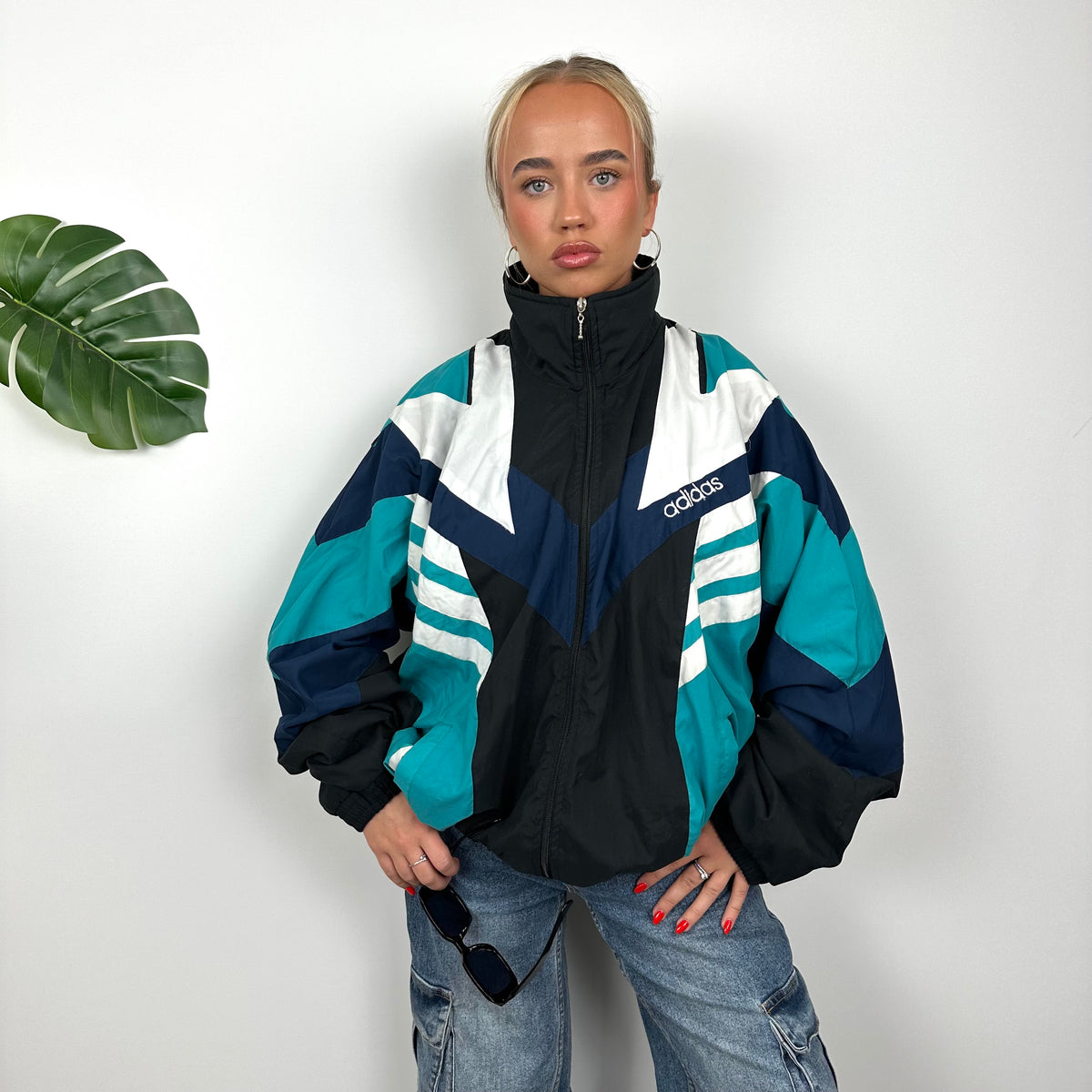 Adidas Black Embroidered Spell Out Zip Up Jacket (XL) – Jamie