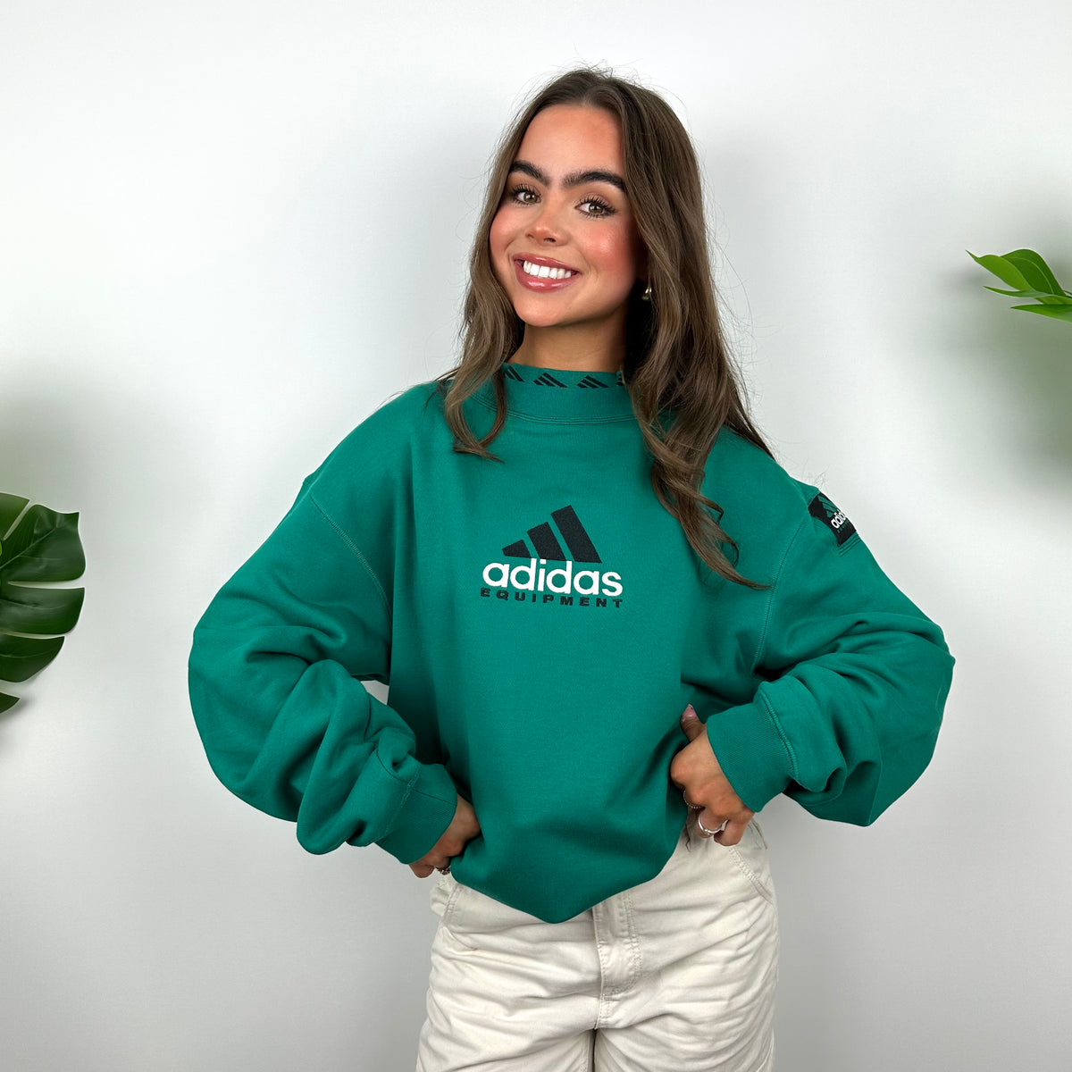 Adidas Equipment Green Embroidered Spell Out Sweatshirt (XL