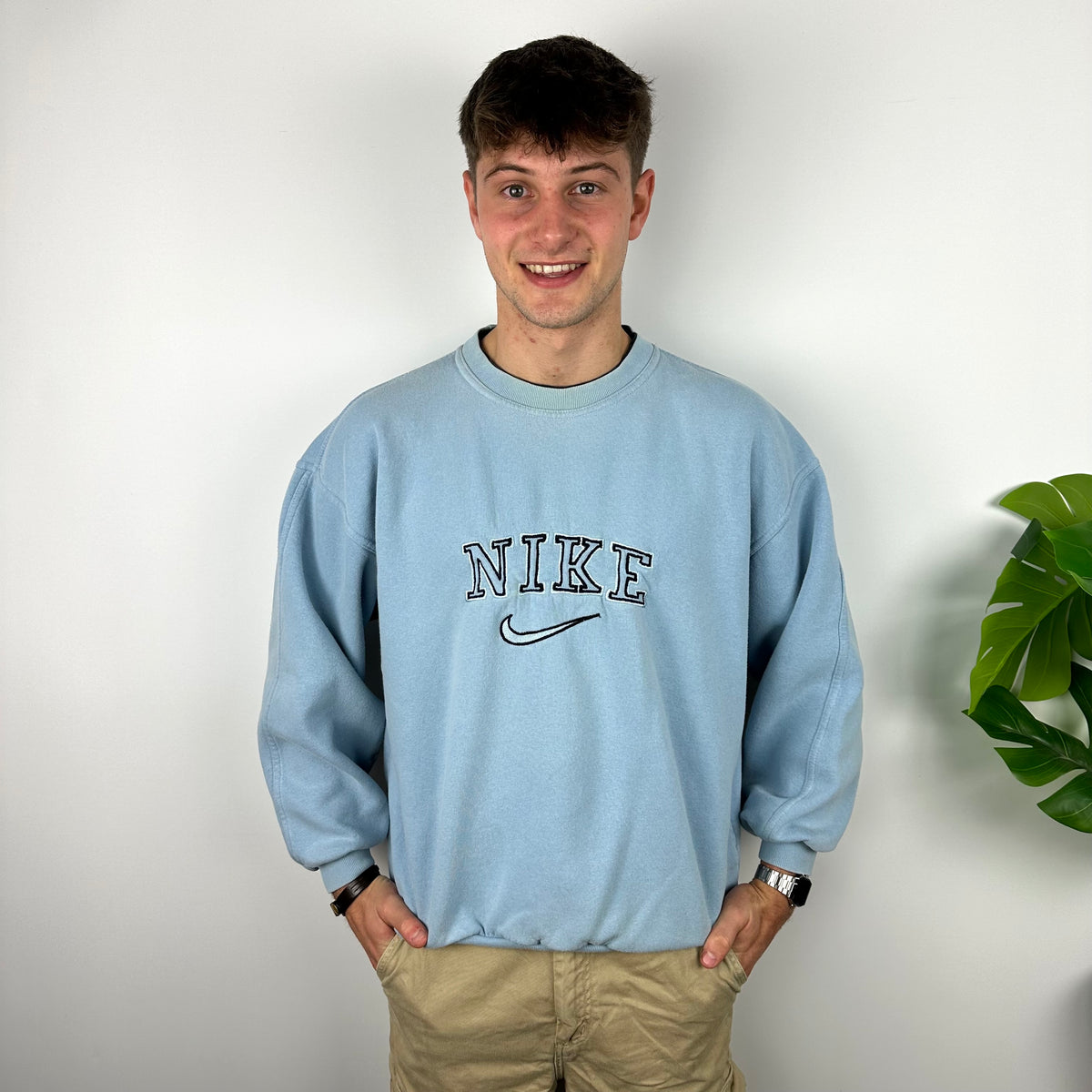 baby blue nike sweater