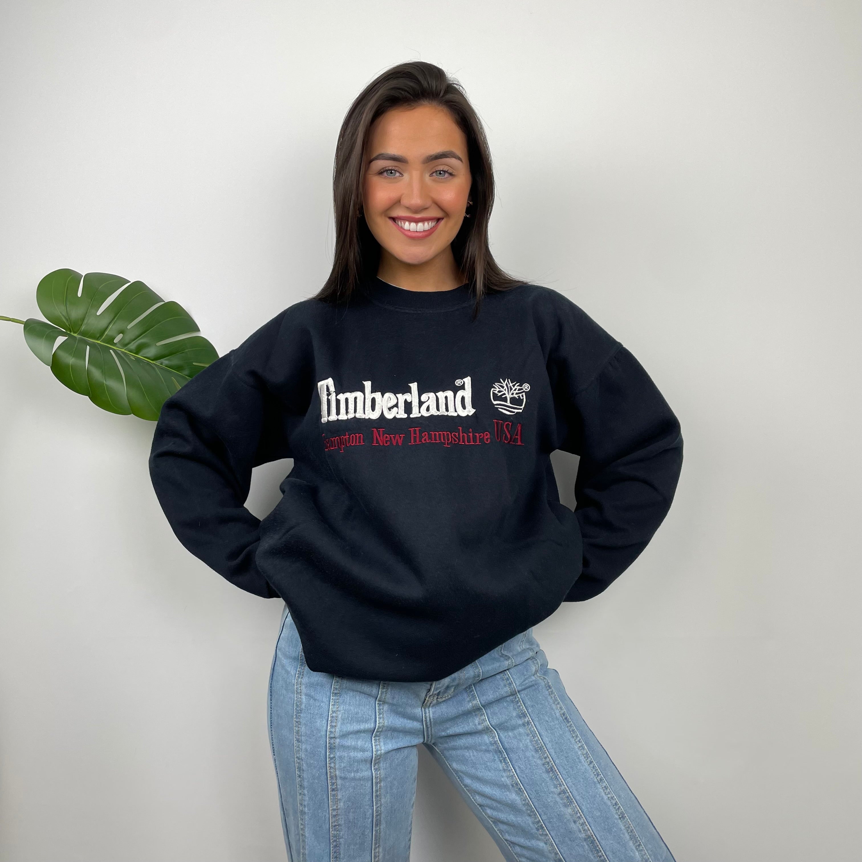 Timberland Black Embroidered Spell Out Sweatshirt (L)