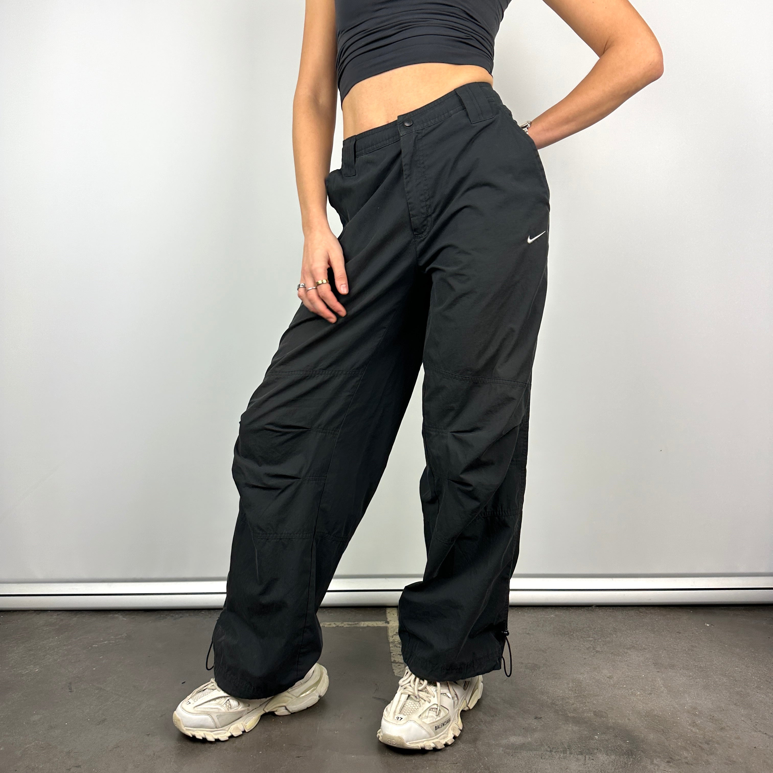 Nike Black Embroidered Swoosh Track Pants (M)