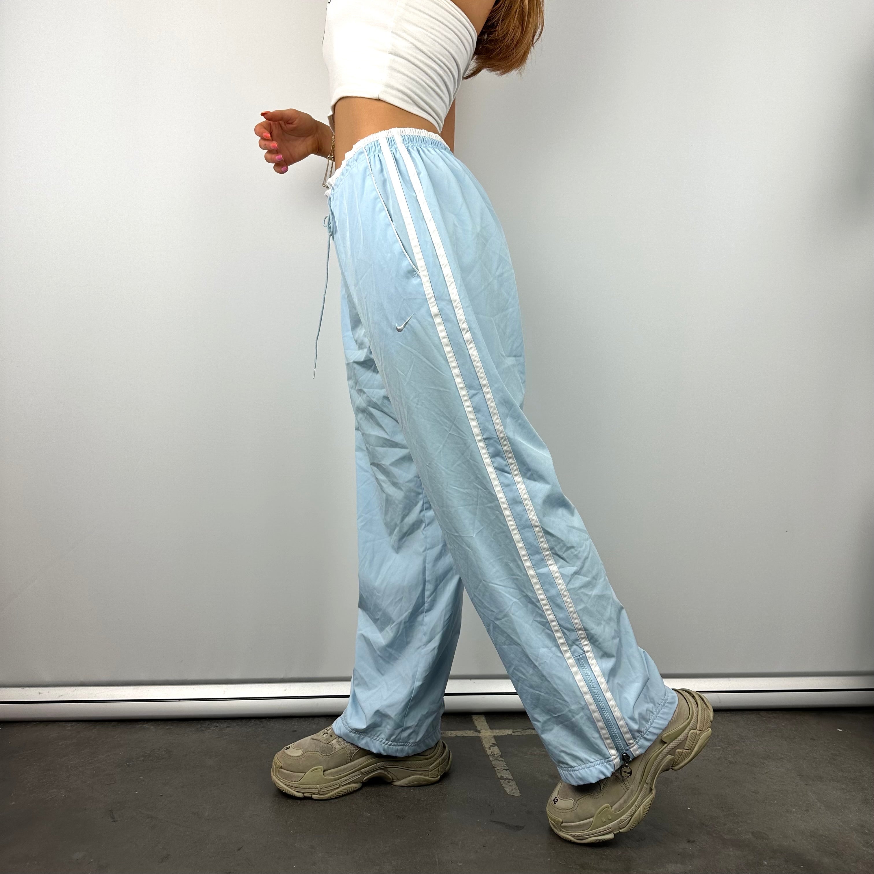 Nike Baby Blue Embroidered Swoosh Track Pants (M)
