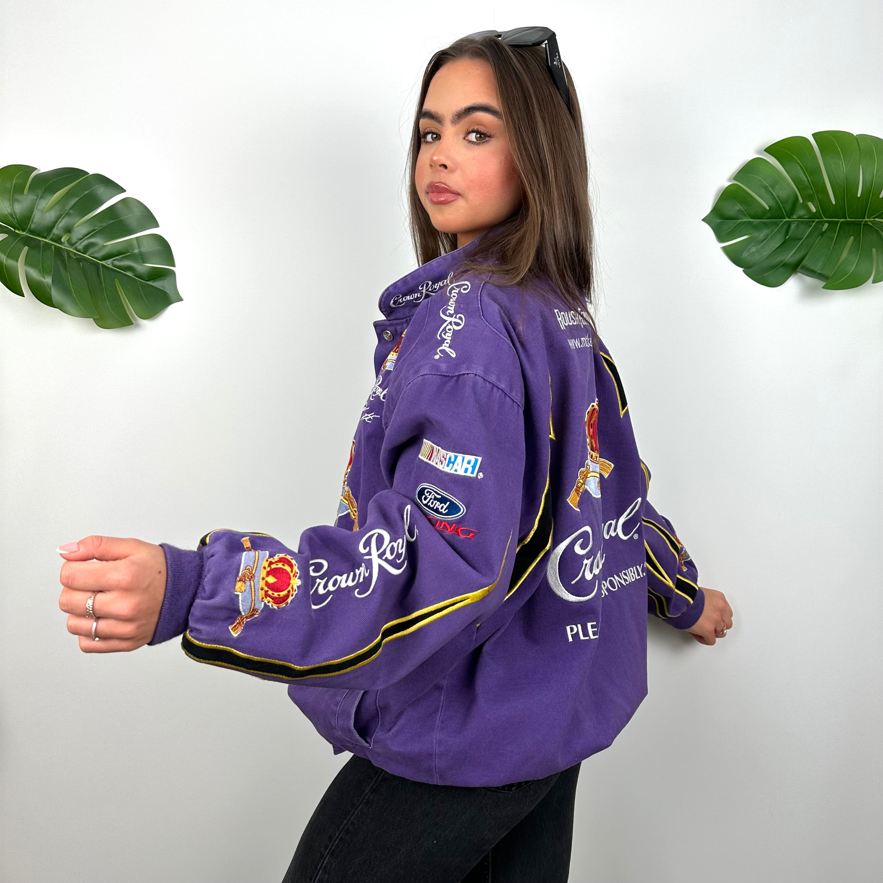 JH Design Crown Royal Purple NASCAR Racing Jacket (M)