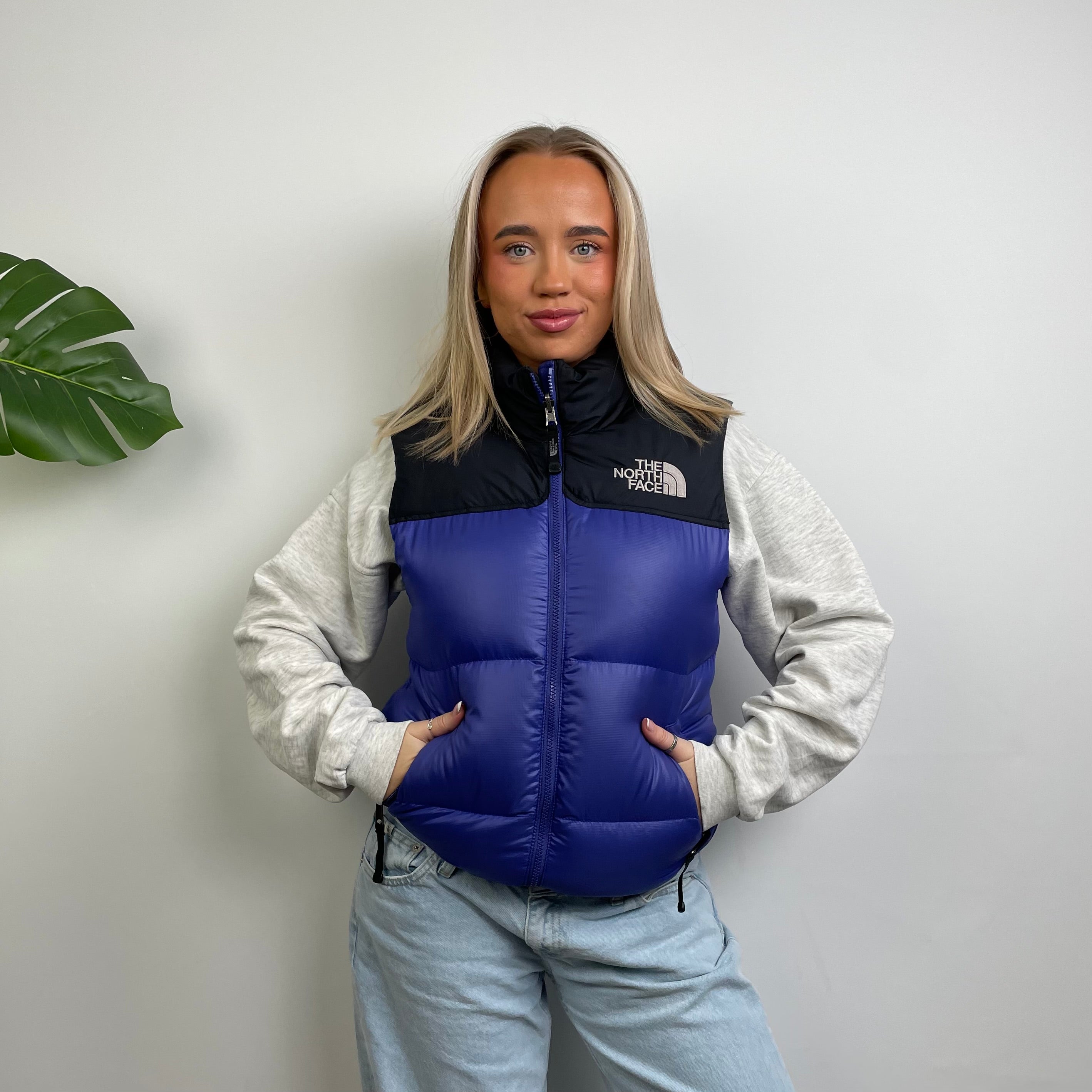 North Face RARE Blue Nuptse 700 Puffer Gilet (S)