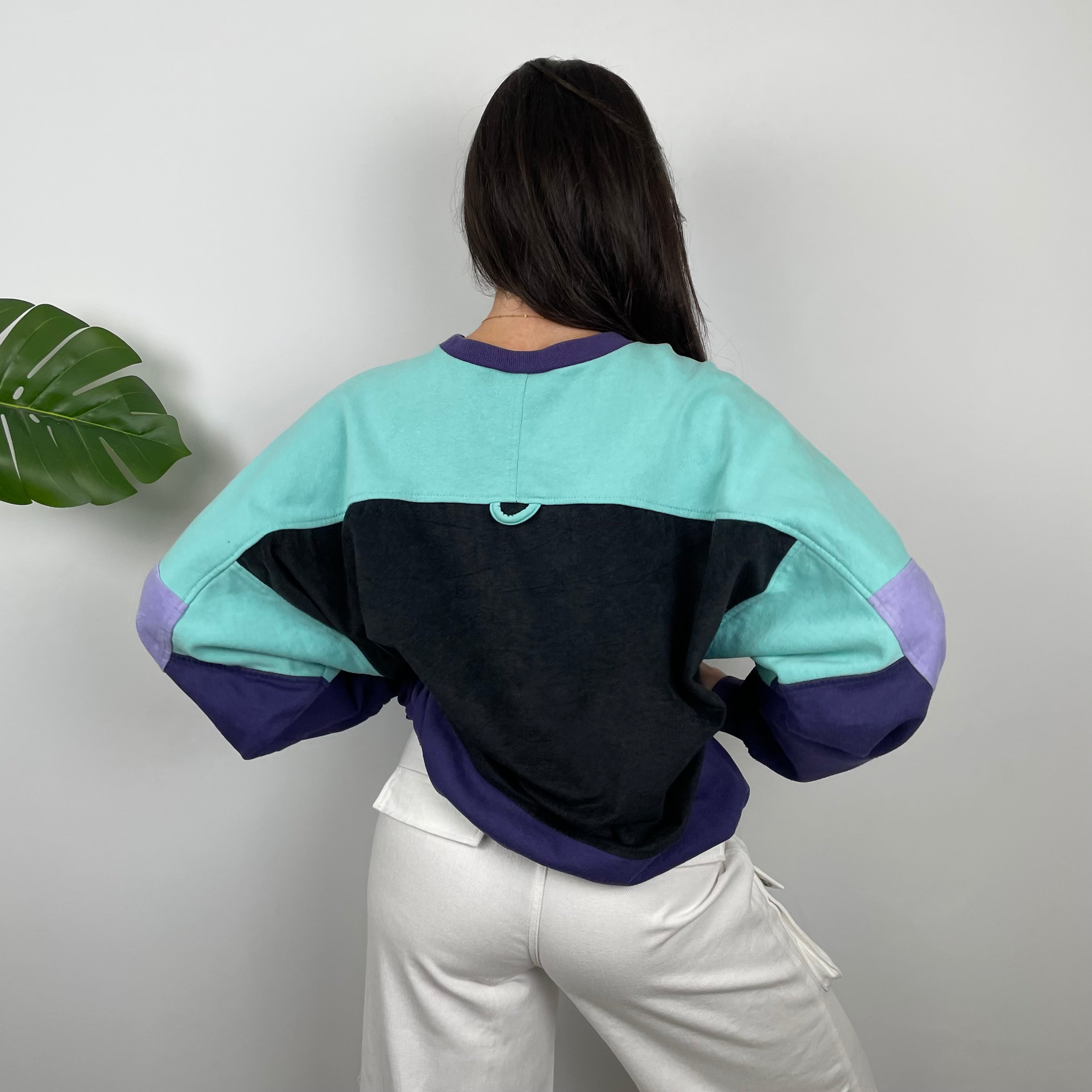 Adidas Embroidered Spell Out Colour Block Sweatshirt (M)