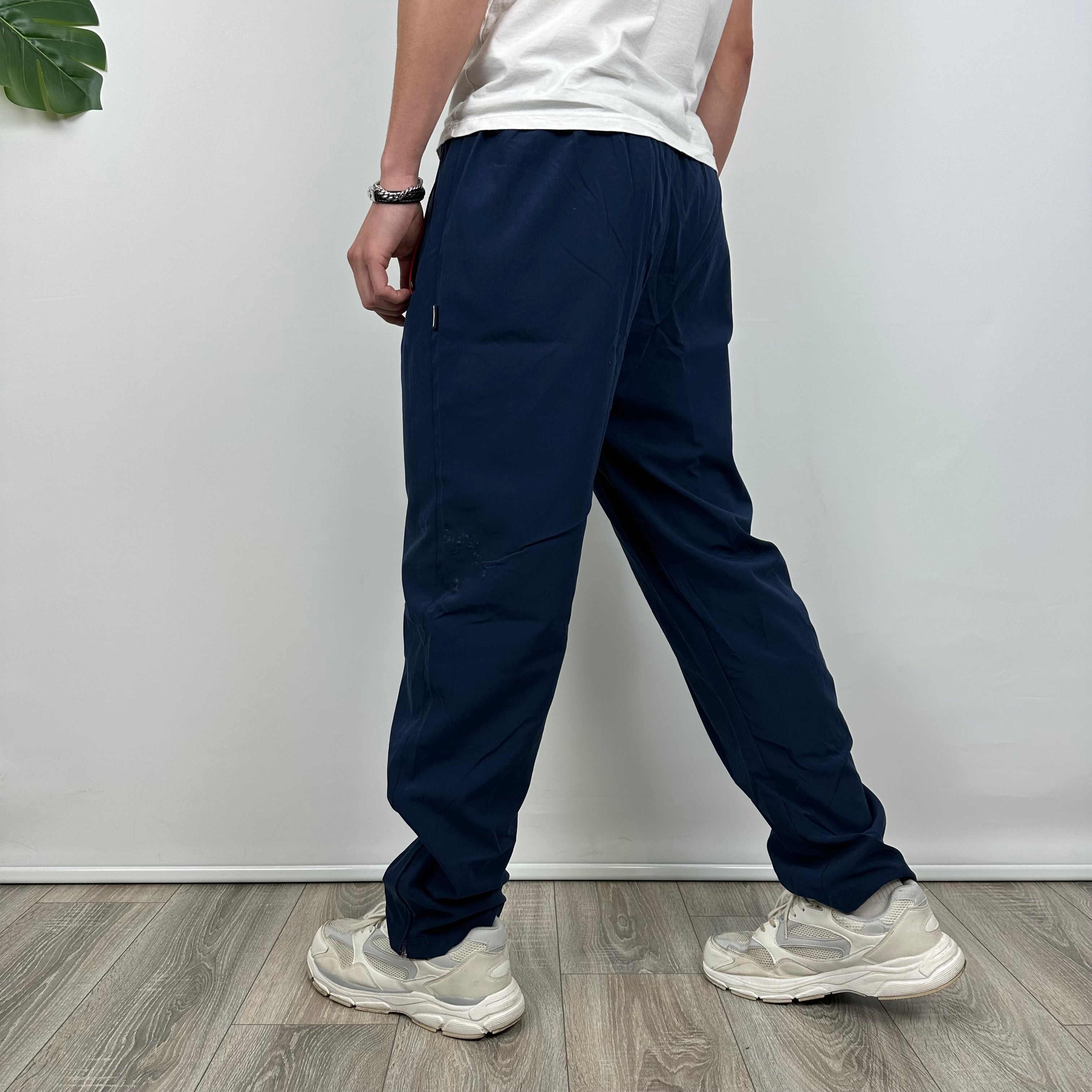 Nike Navy Embroidered Swoosh Track Pants (L)