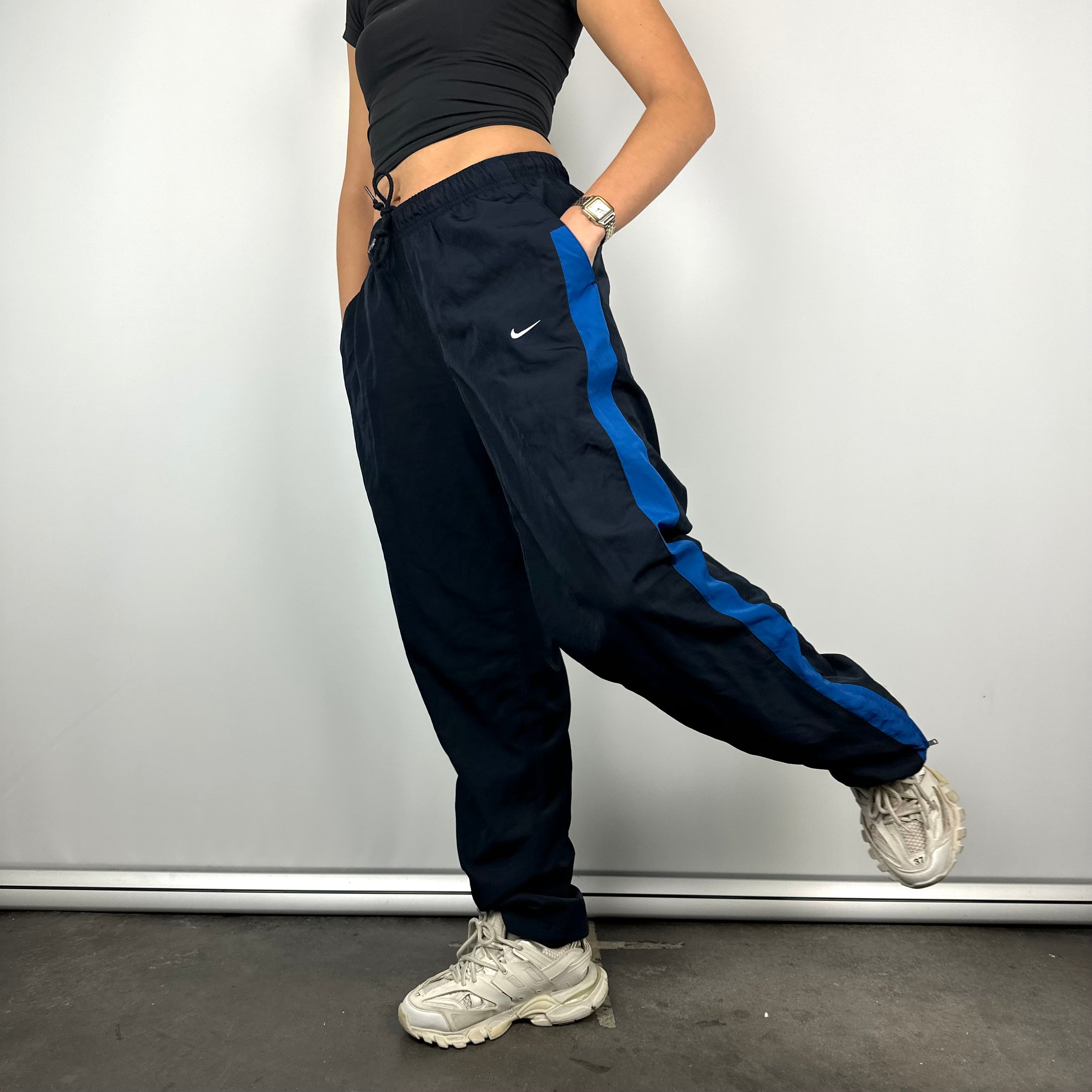 Nike Navy Embroidered Swoosh Track Pants (M)