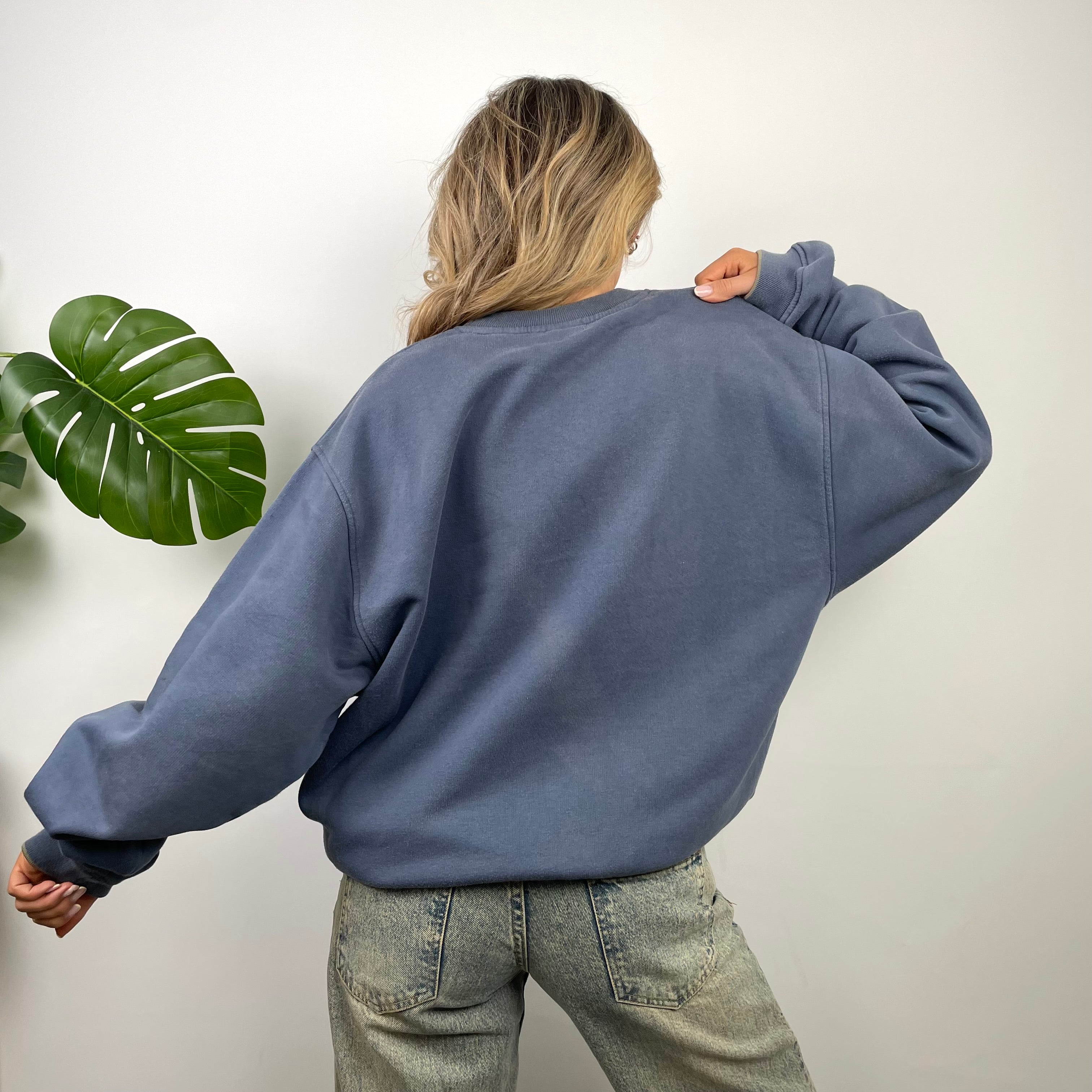Nike Blue Embroidered Swoosh Sweatshirt (L)
