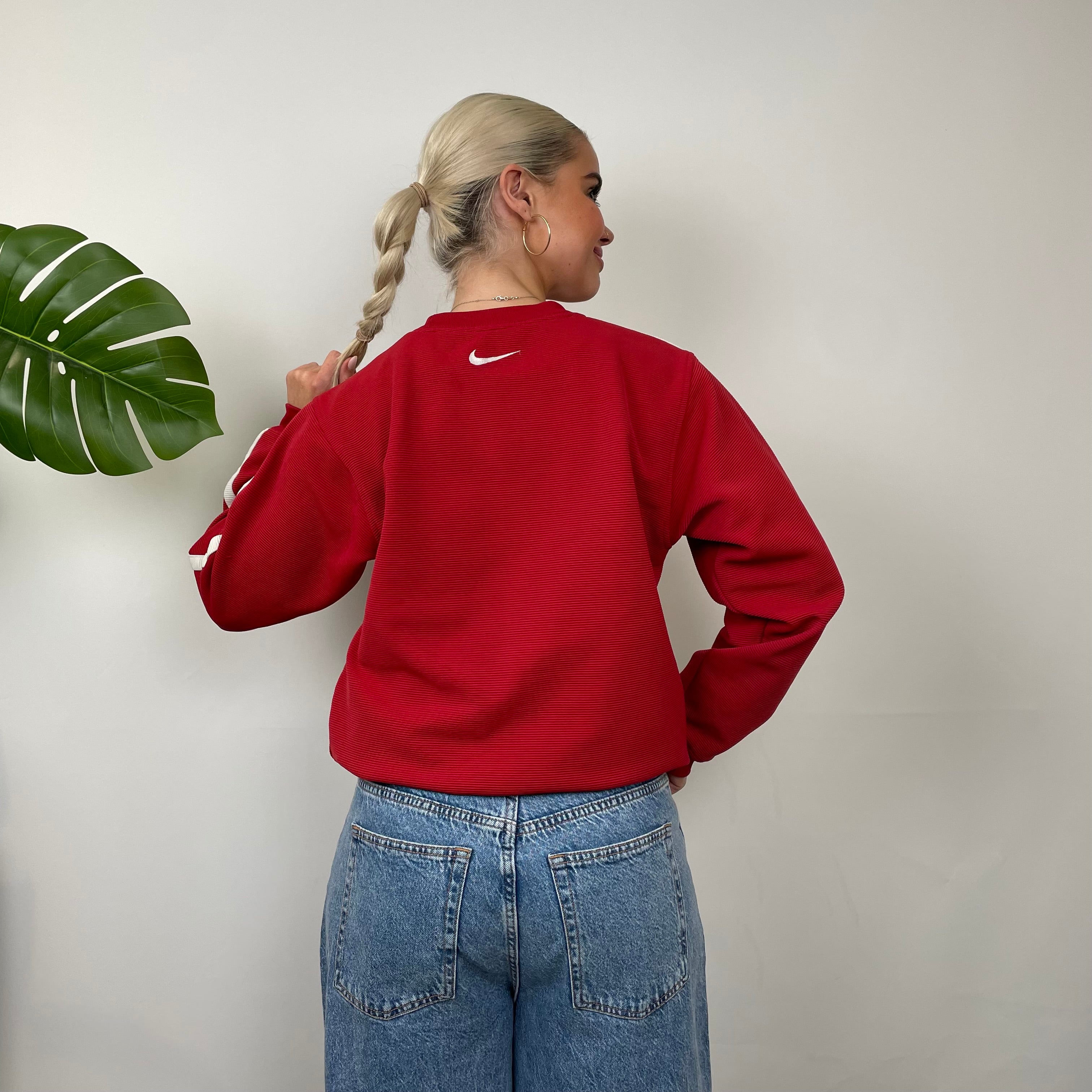 Nike Red Embroidered Swoosh Sweatshirt (S)