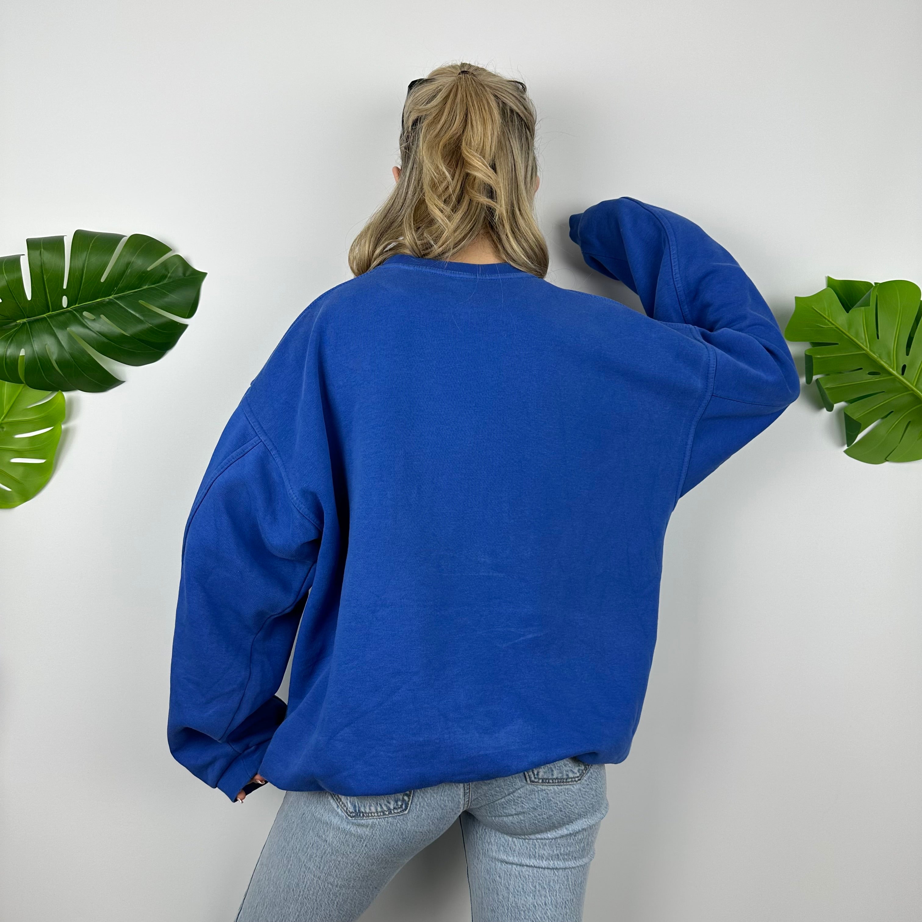 Adidas Equipment RARE Blue Embroidered Spell Out Sweatshirt (L)