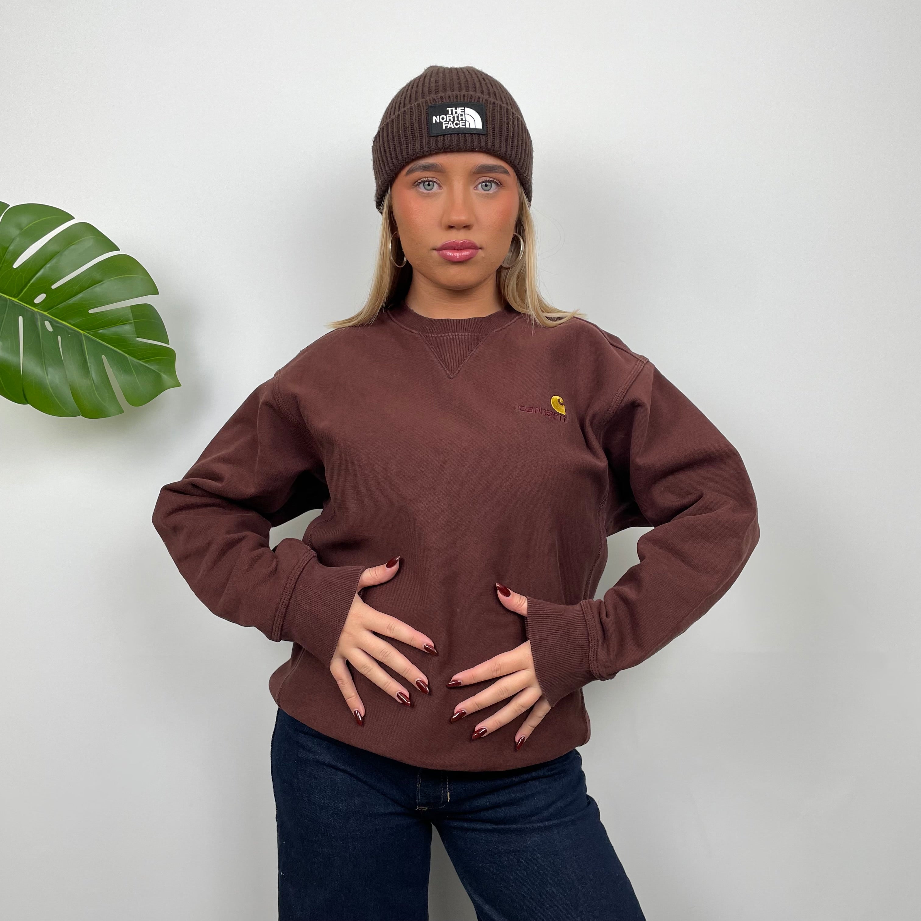 Carhartt Brown Embroidered Spell Out Sweatshirt (M)