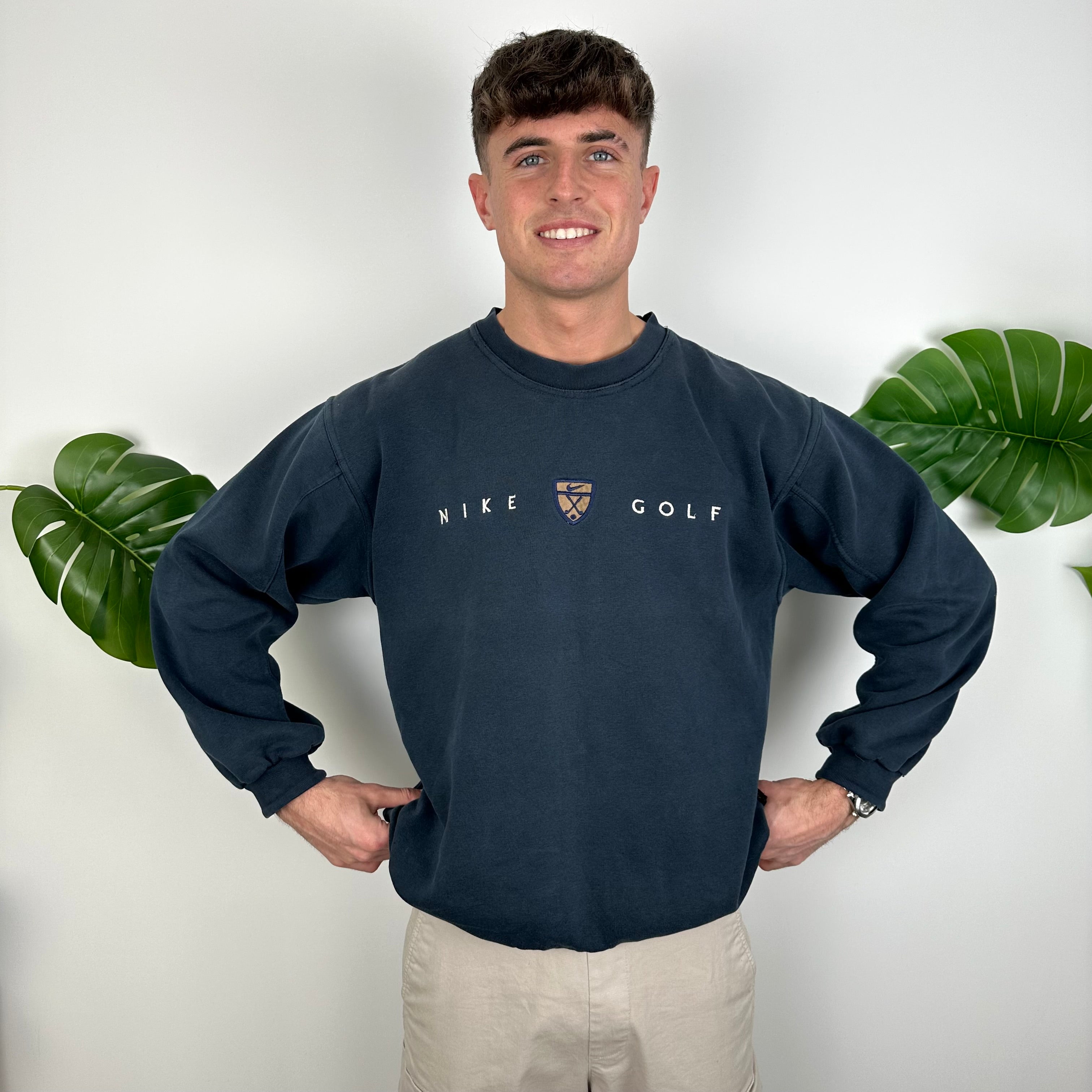 Nike Golf Navy Embroidered Spell Out Sweatshirt (L)