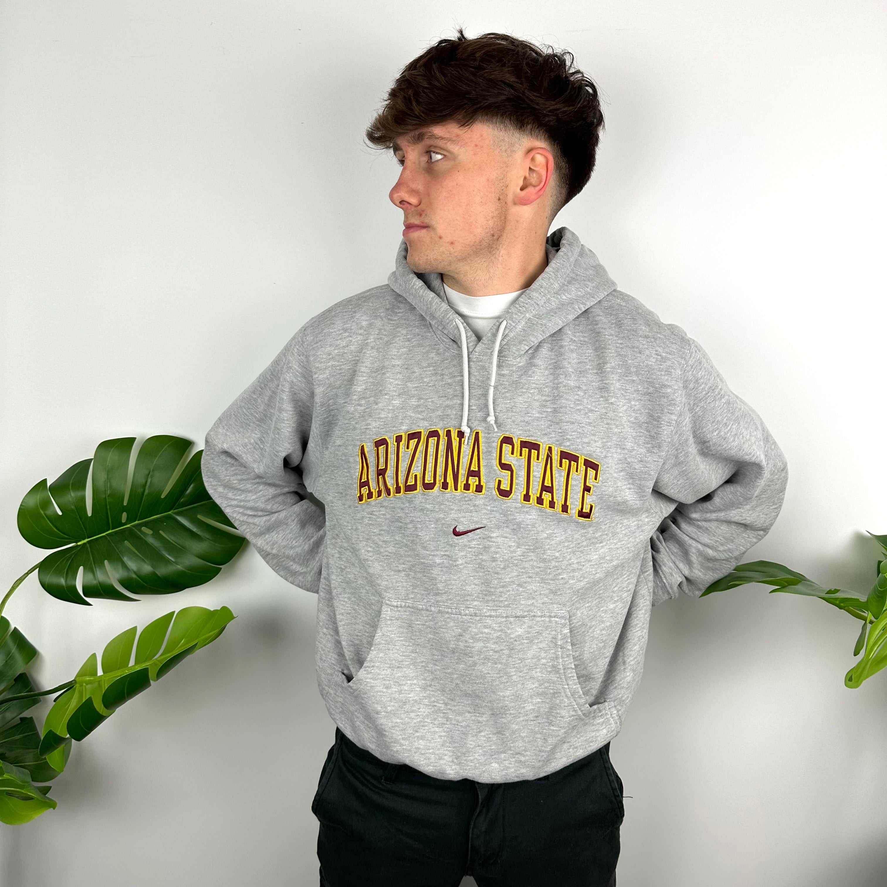 Nike x Arizona State Grey Embroidered Spell Out Hoodie (M)