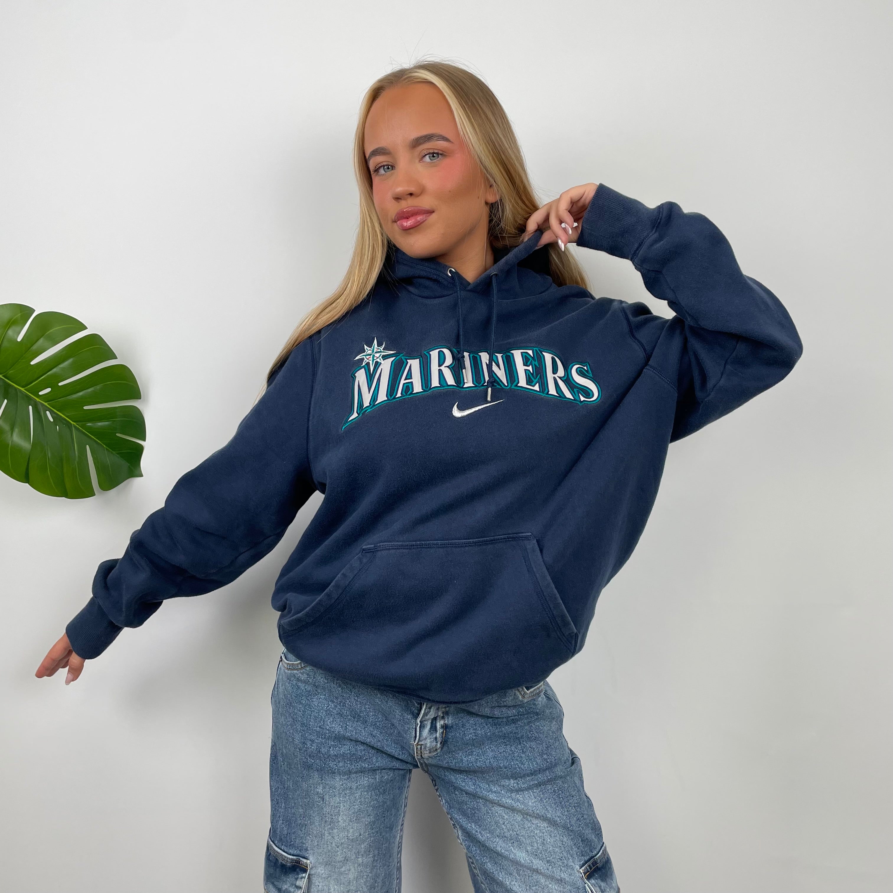 Nike x Seattle Mariners Embroidered Spell Out Hoodie (XL)