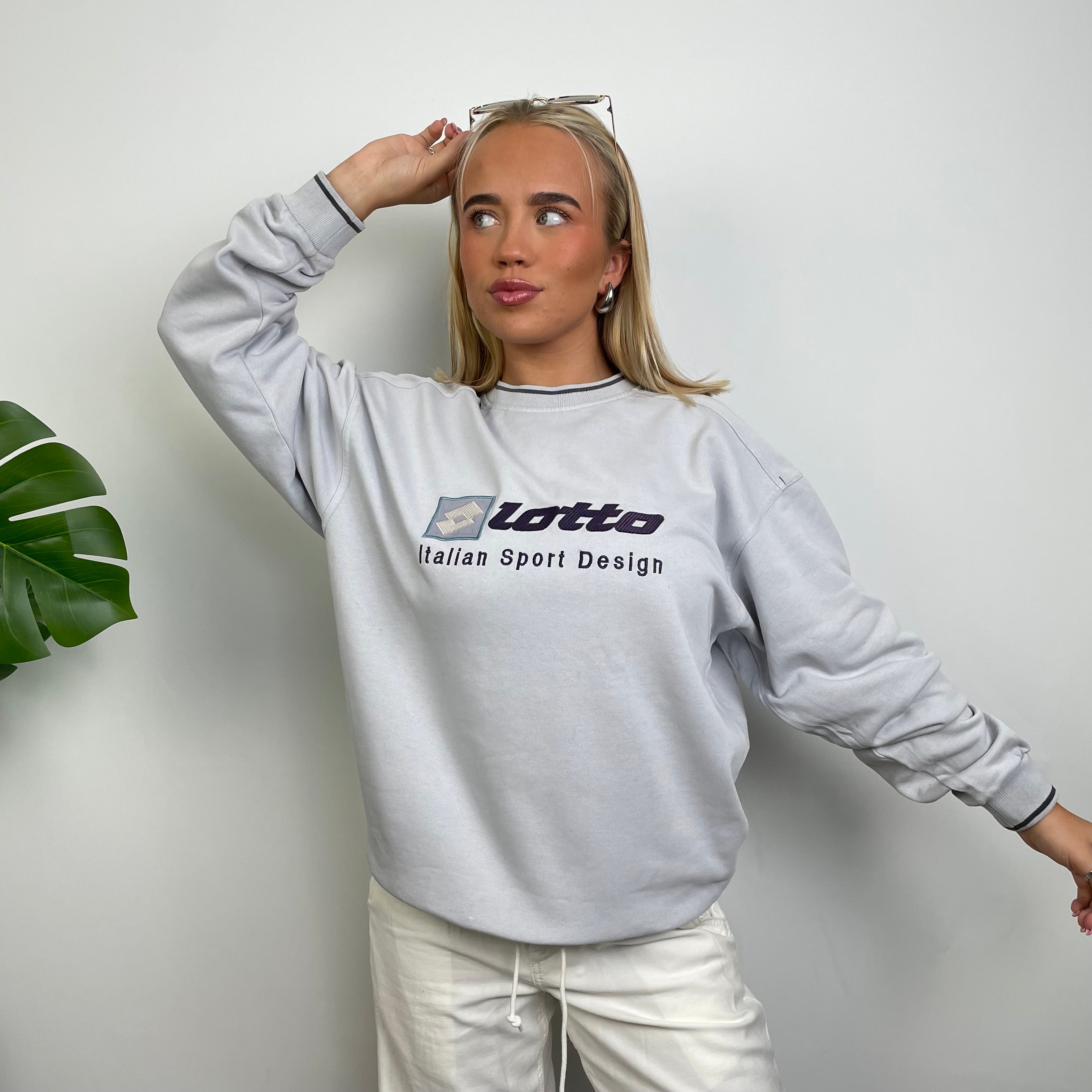 Lotto Lilac Embroidered Spell Out Sweatshirt (M)