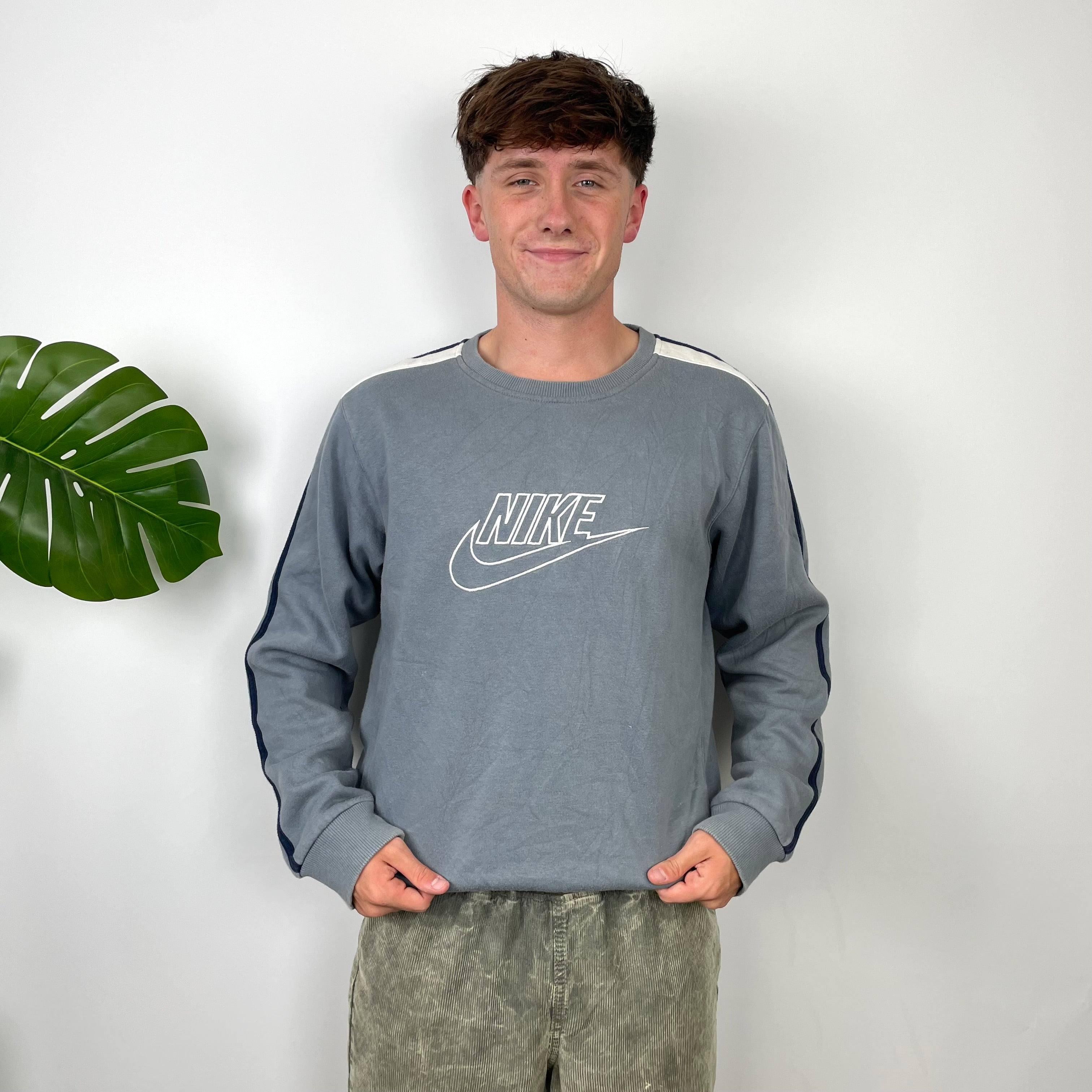 Nike Grey Embroidered Spell Out Sweatshirt (S)