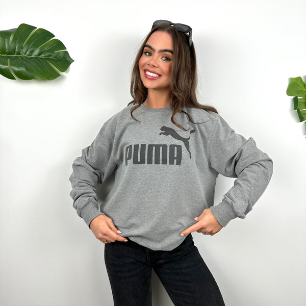 Puma Grey Spell Out Sweatshirt (L)