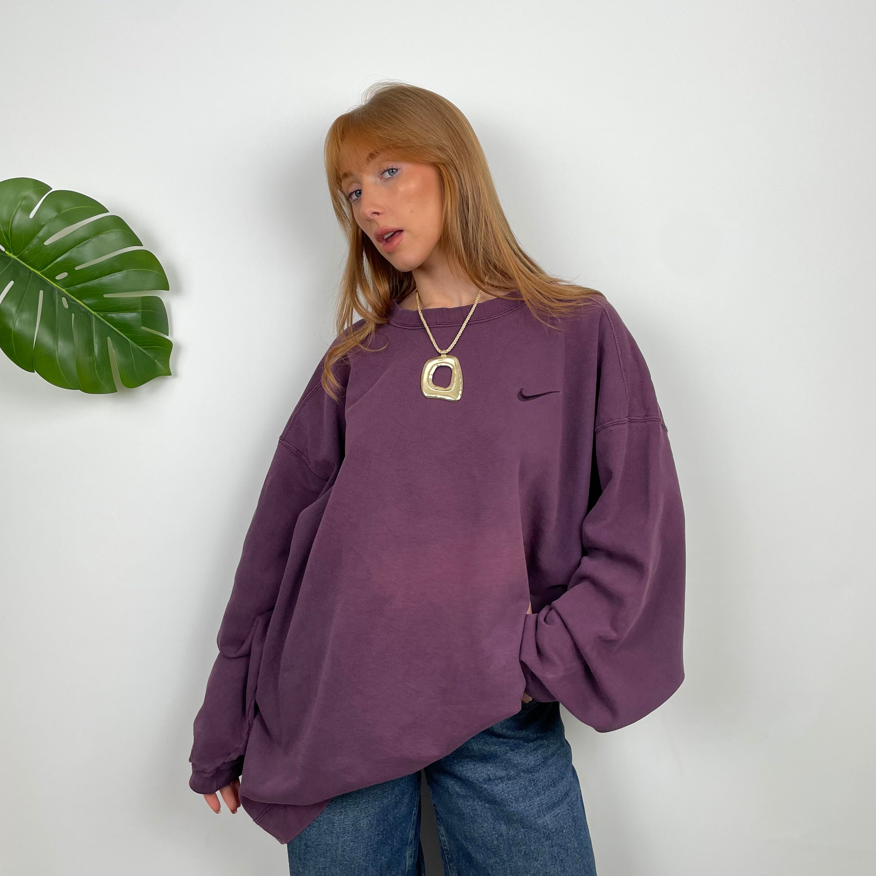 Nike Purple Embroidered Swoosh Sweatshirt (L)