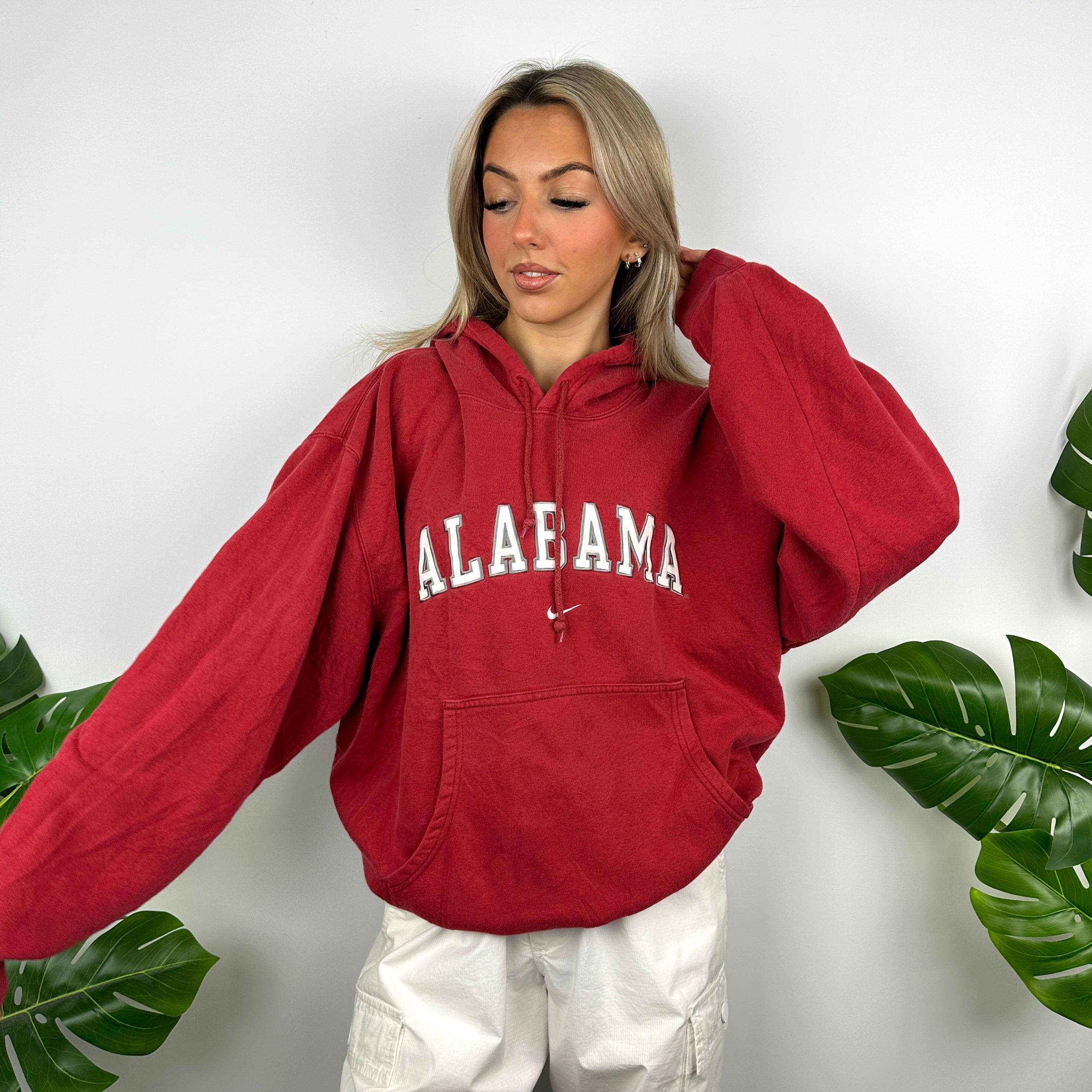 Nike x Alabama Red Embroidered Spell Out Hoodie (L)