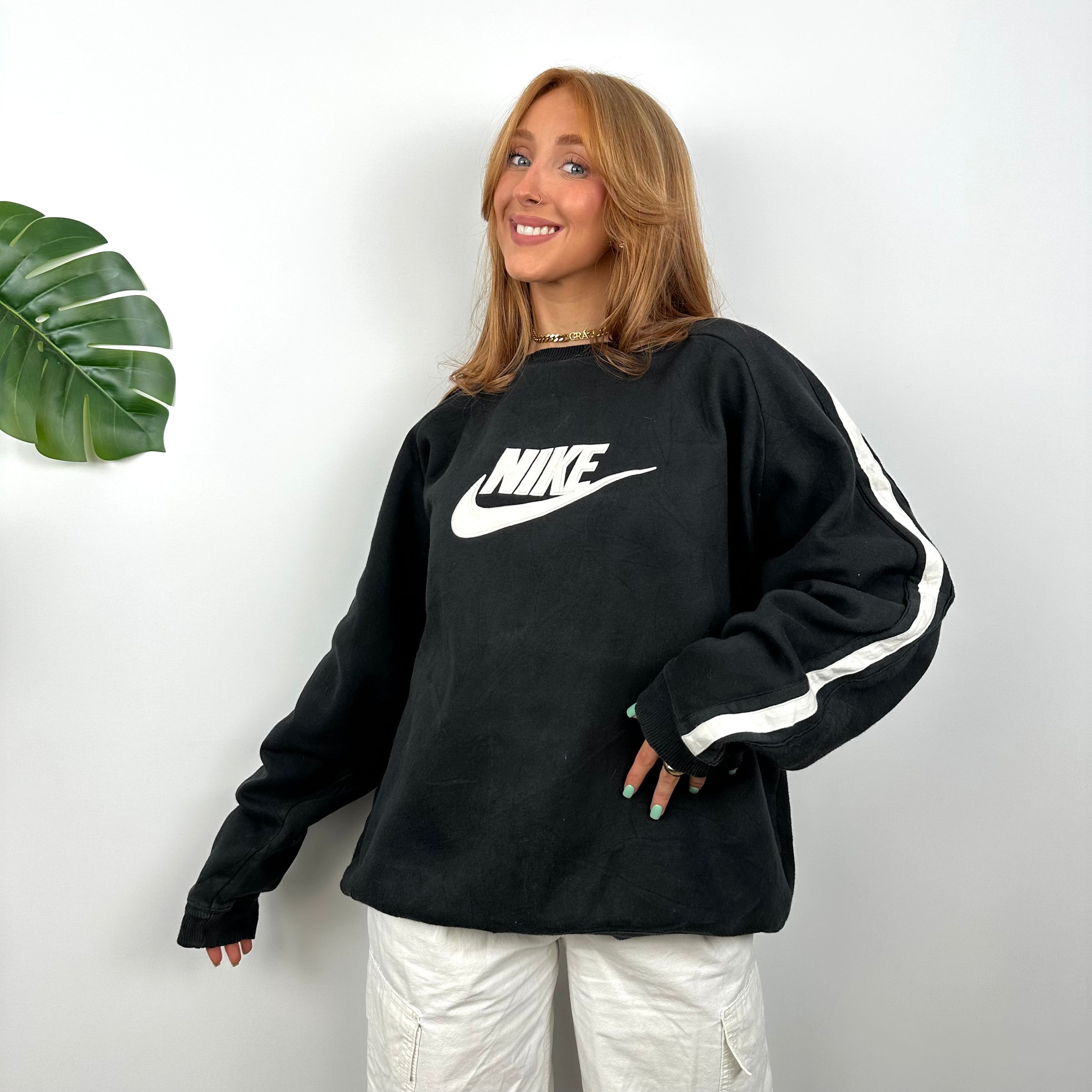 Nike Black Embroidered Spell Out Sweatshirt (L)