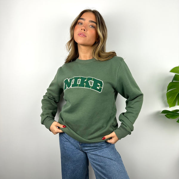 Nike Green Embroidered Spell Out Sweatshirt (M)