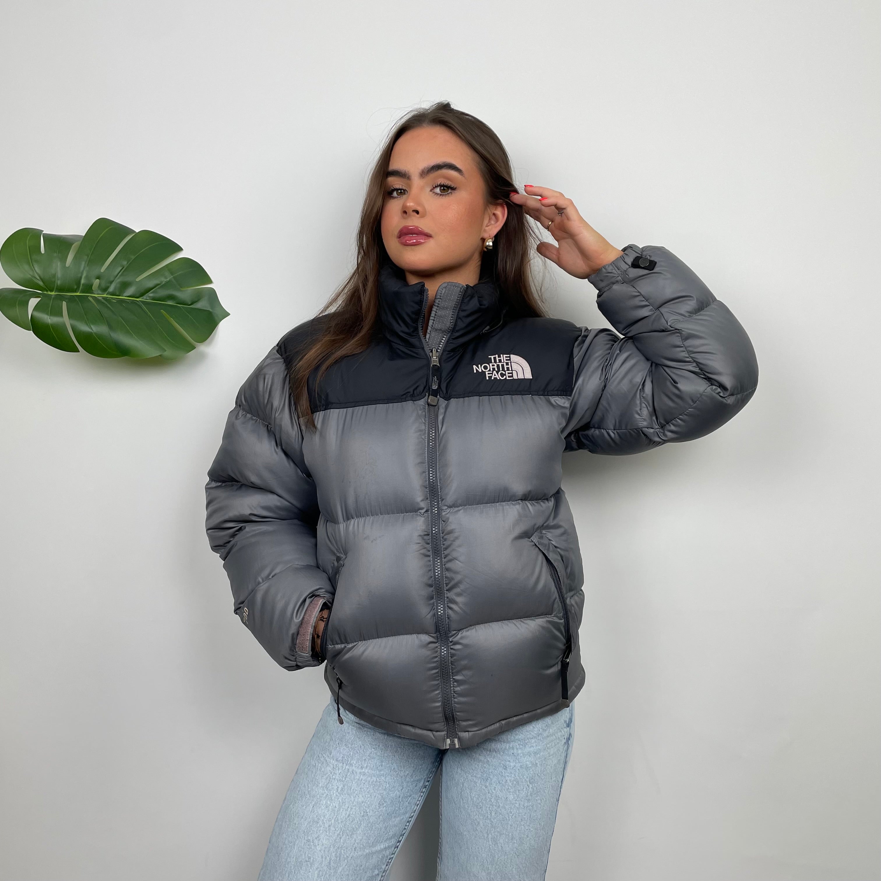 North Face Grey Puffer Jacket (XS)