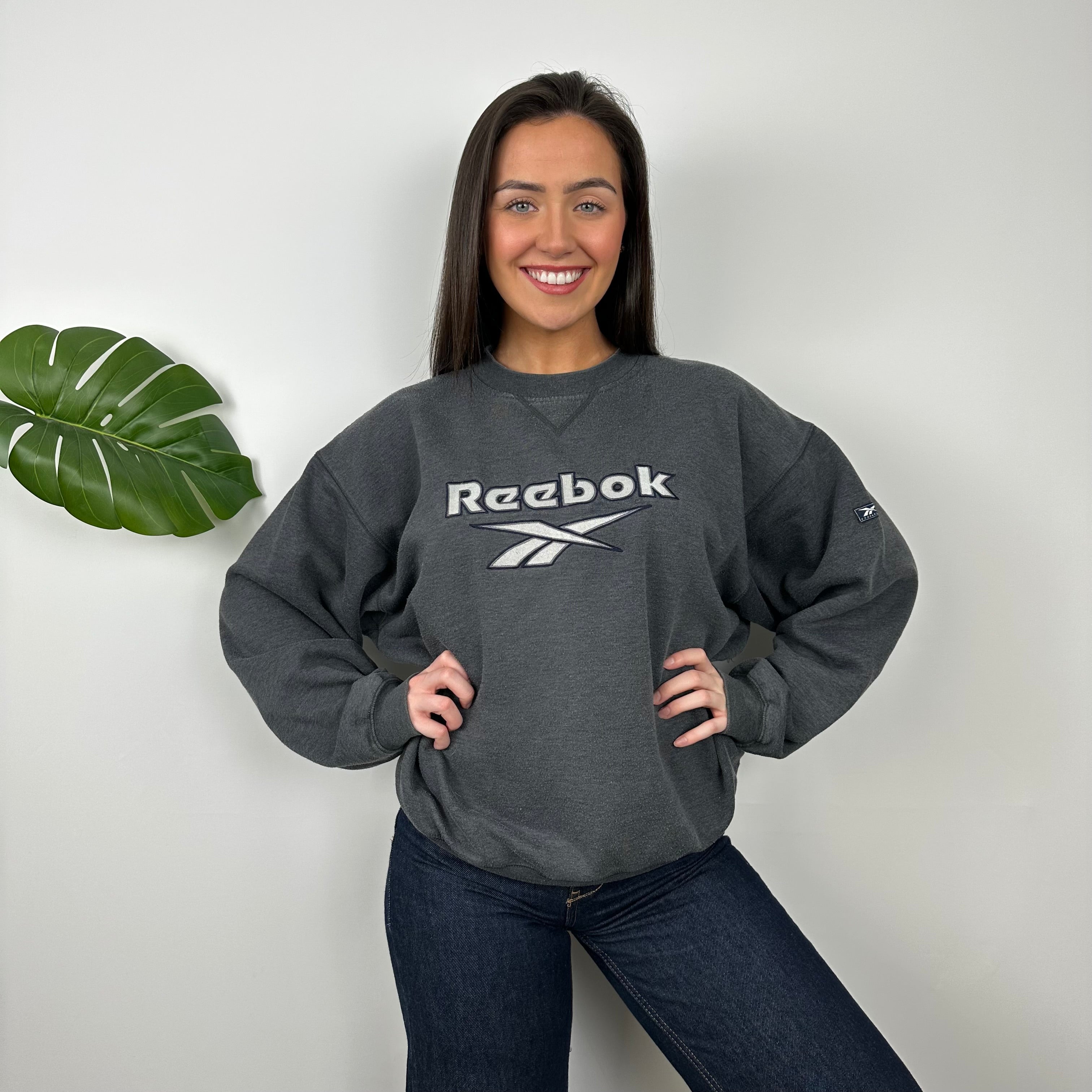 Reebok Grey Embroidered Logo Sweatshirt (L)