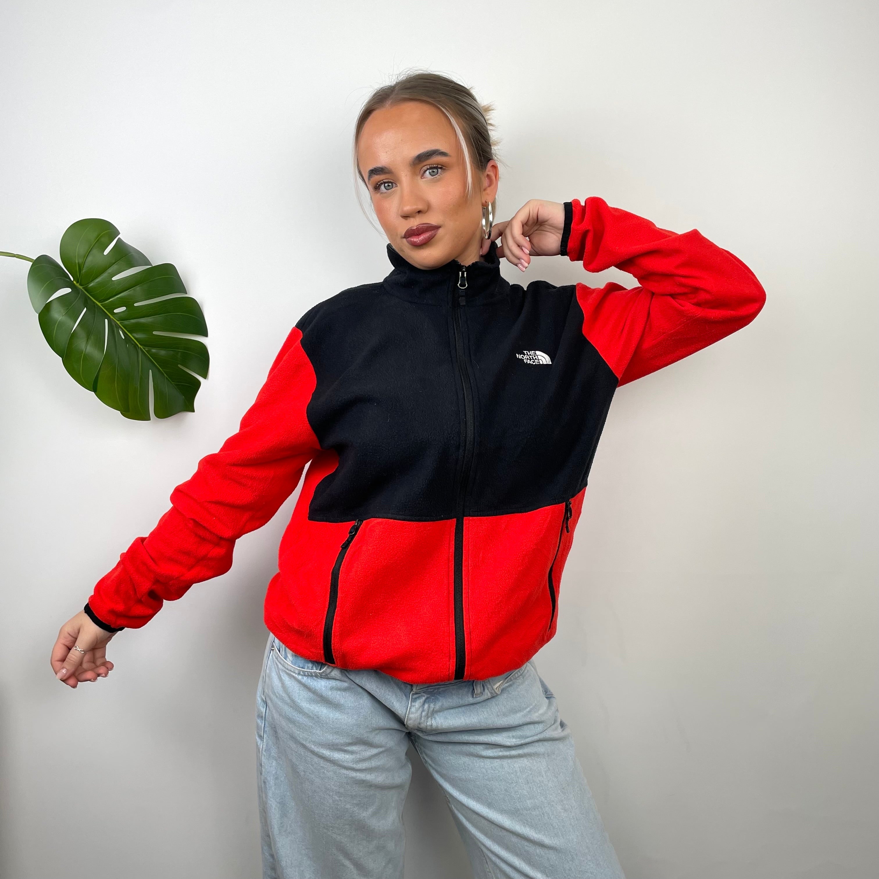 North Face Red Denali Teddy Bear Fleece Zip Up Jacket (XL)