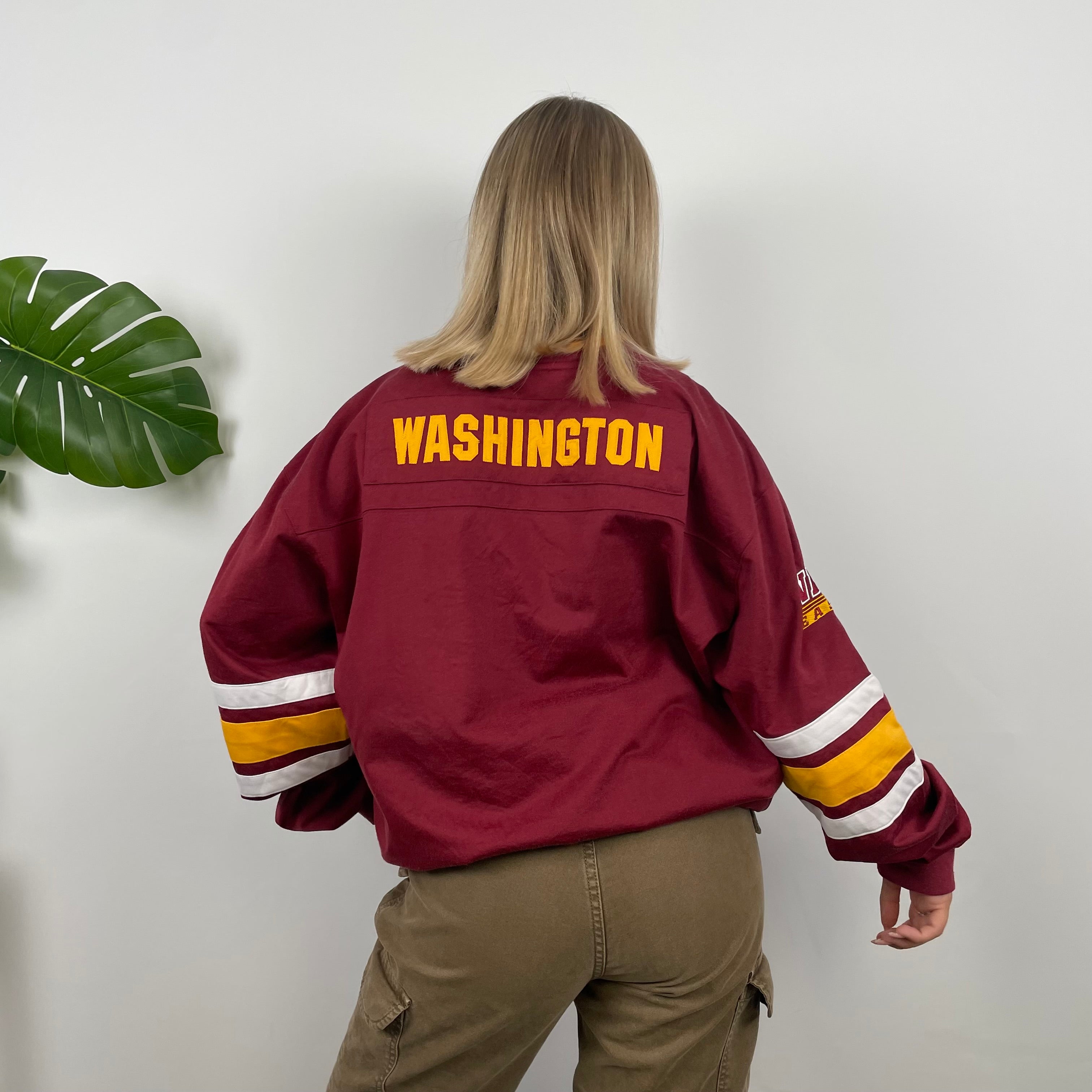 NFL Washington Redskins Red Embroidered Spell Out Sweatshirt (XL)