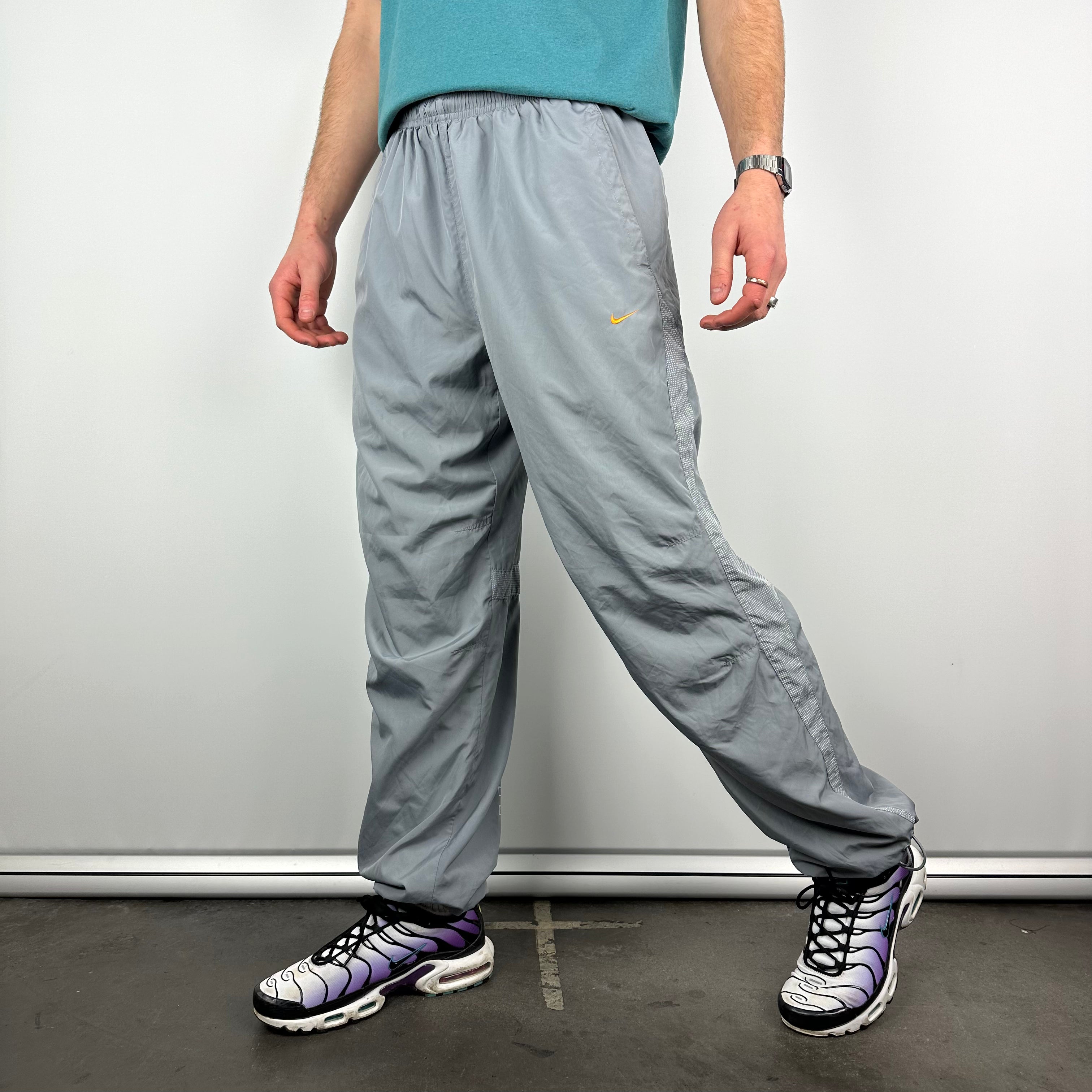 Nike Air Max Grey Embroidered Swoosh Track Pants L Jamie Online Vintage