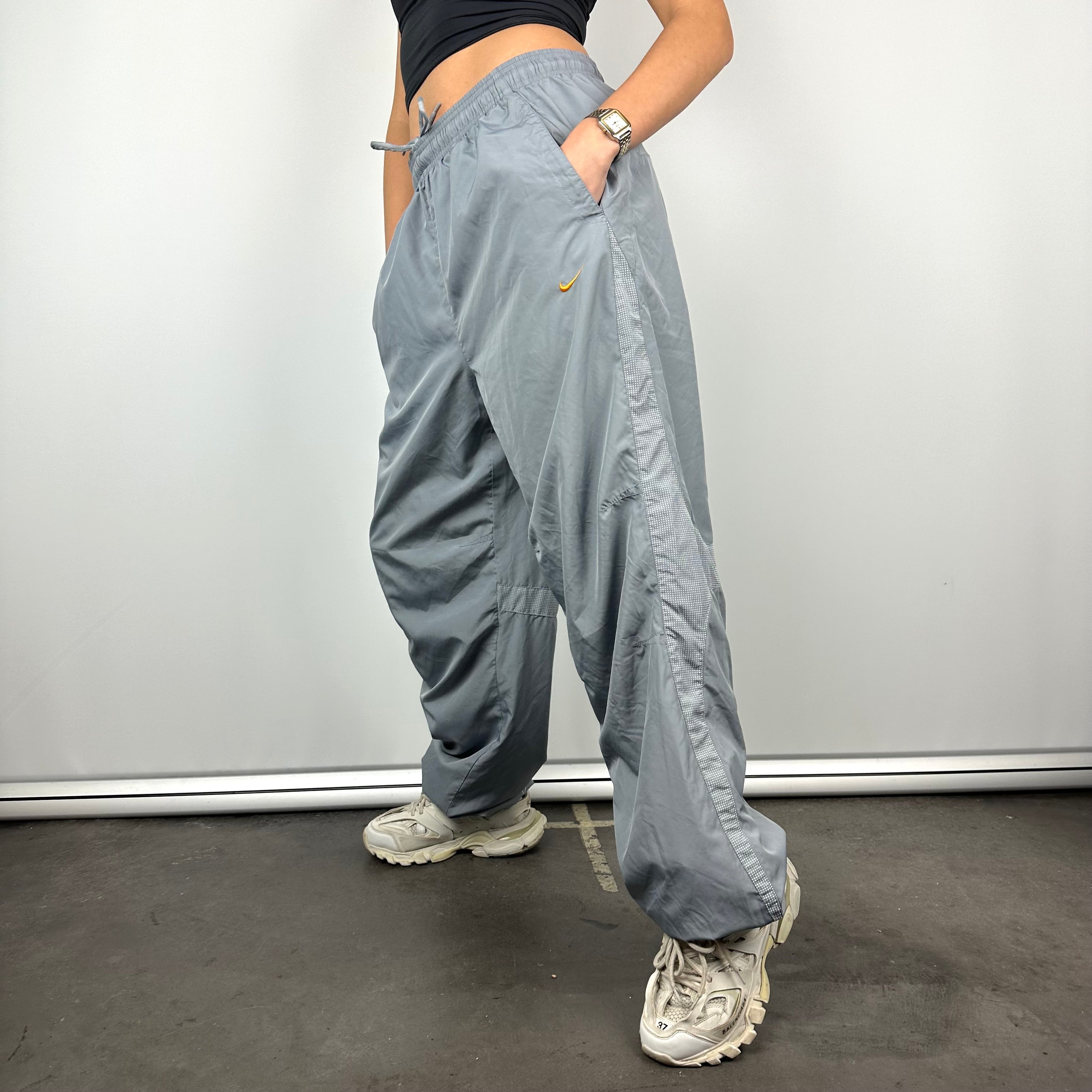 Nike Air Max Grey Embroidered Swoosh Track Pants (L)