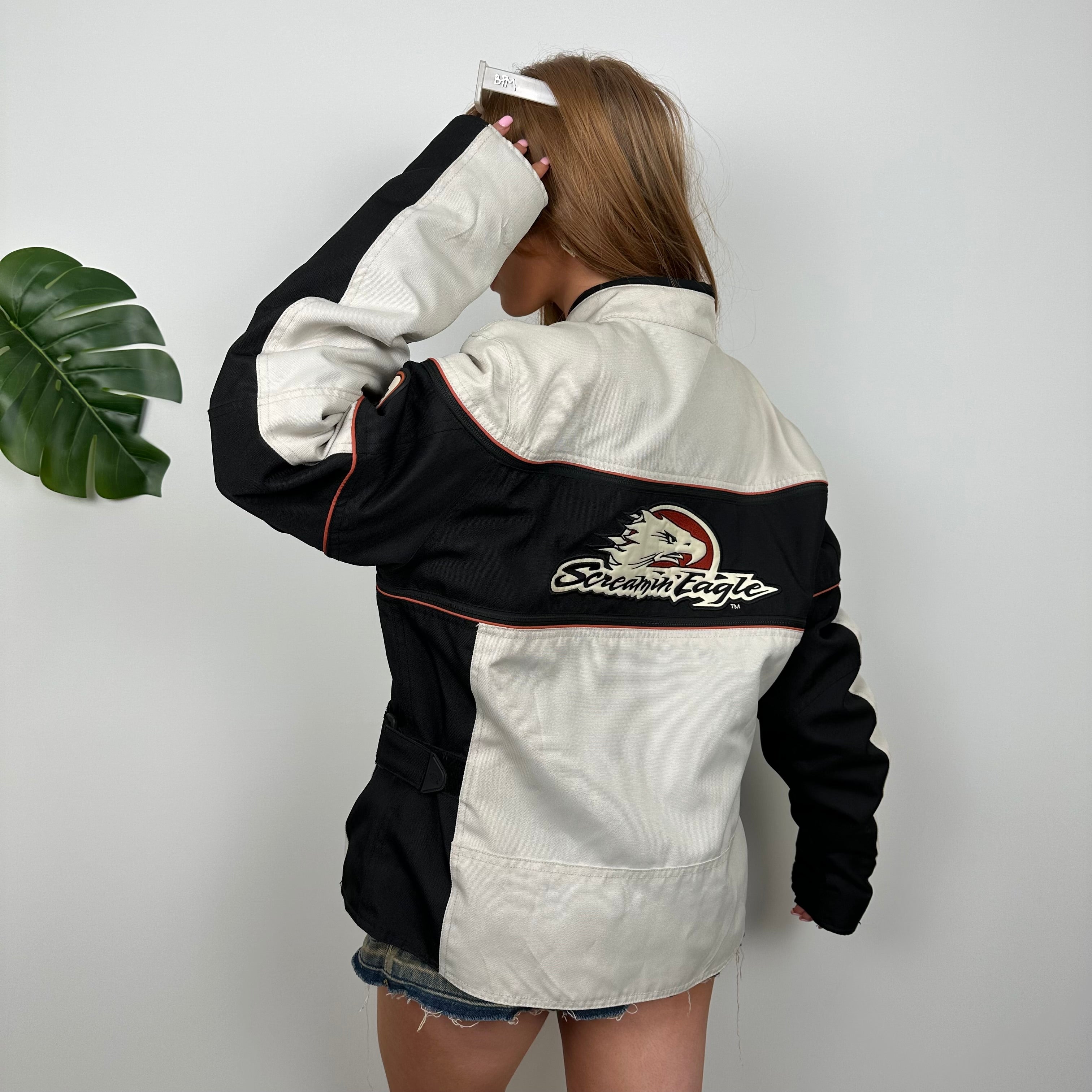 Harley Davidson Cream Embroidered Spell Out Jacket (S)