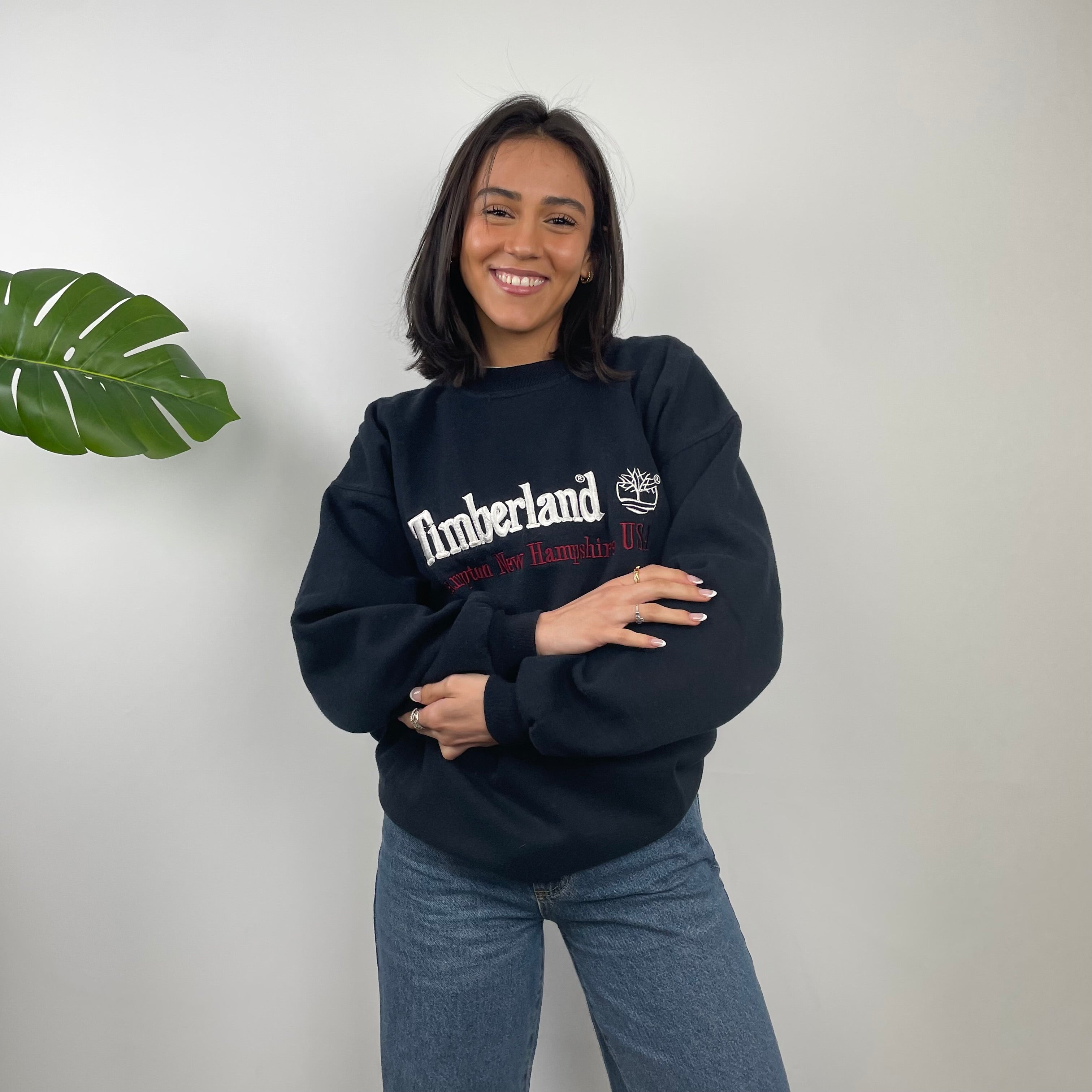 Timberland Black Embroidered Spell Out Sweatshirt (L)