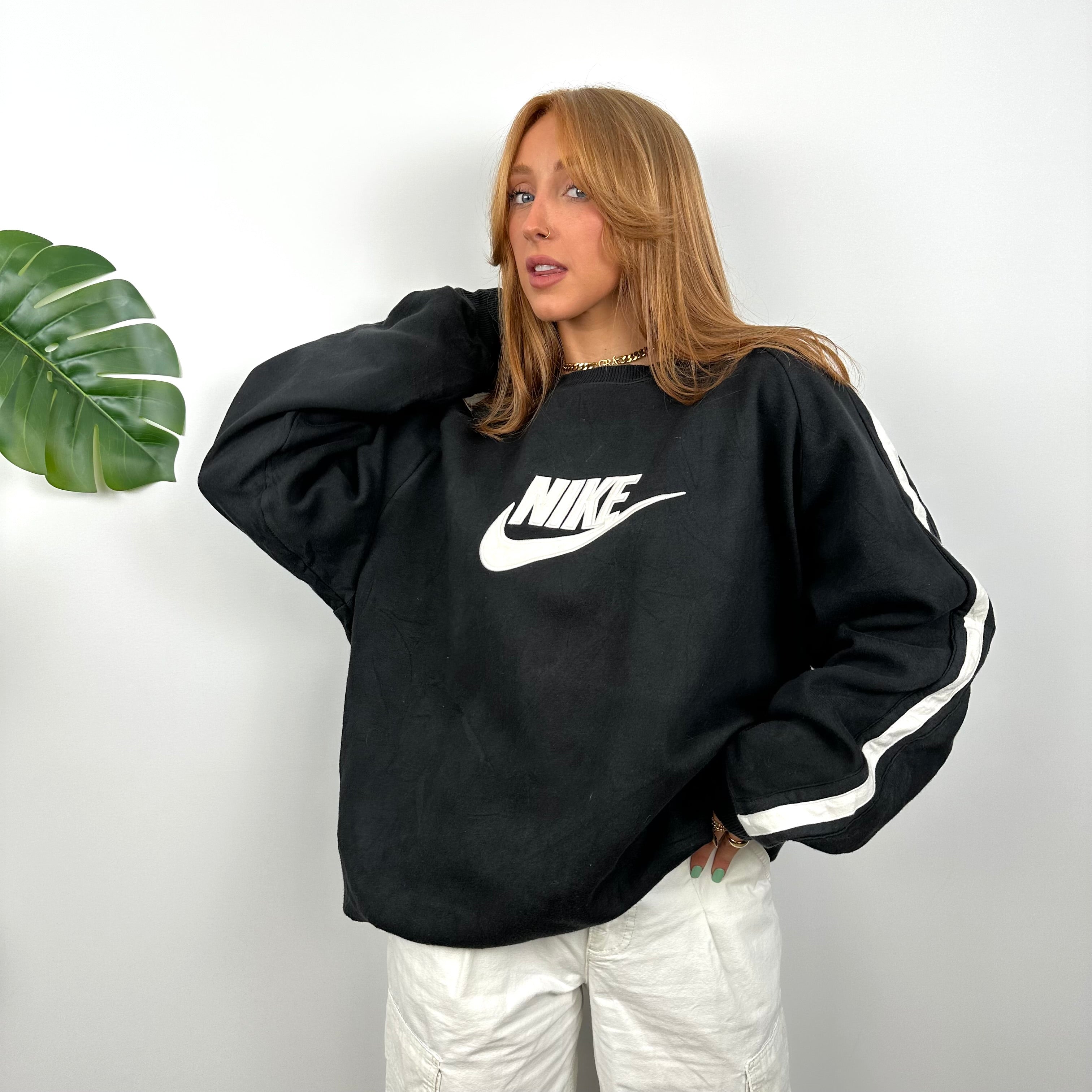 Nike Black Embroidered Spell Out Sweatshirt (L)