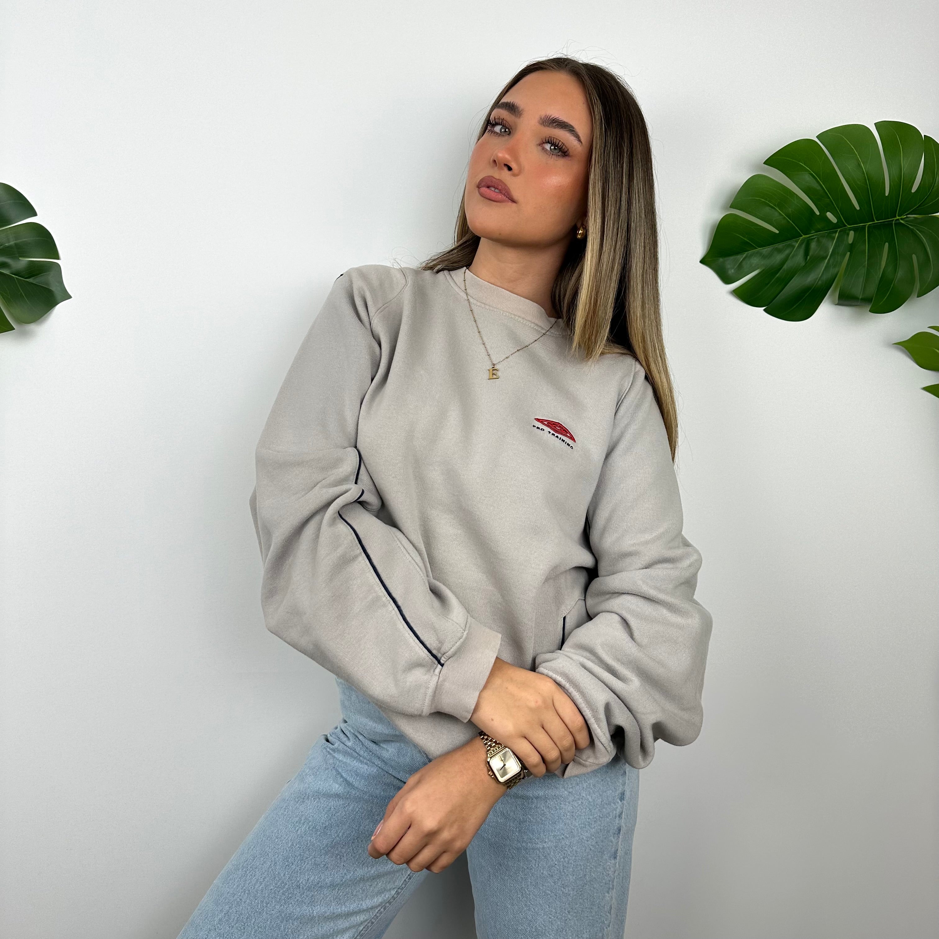 Umbro Grey Embroidered Spell Out Sweatshirt (L)