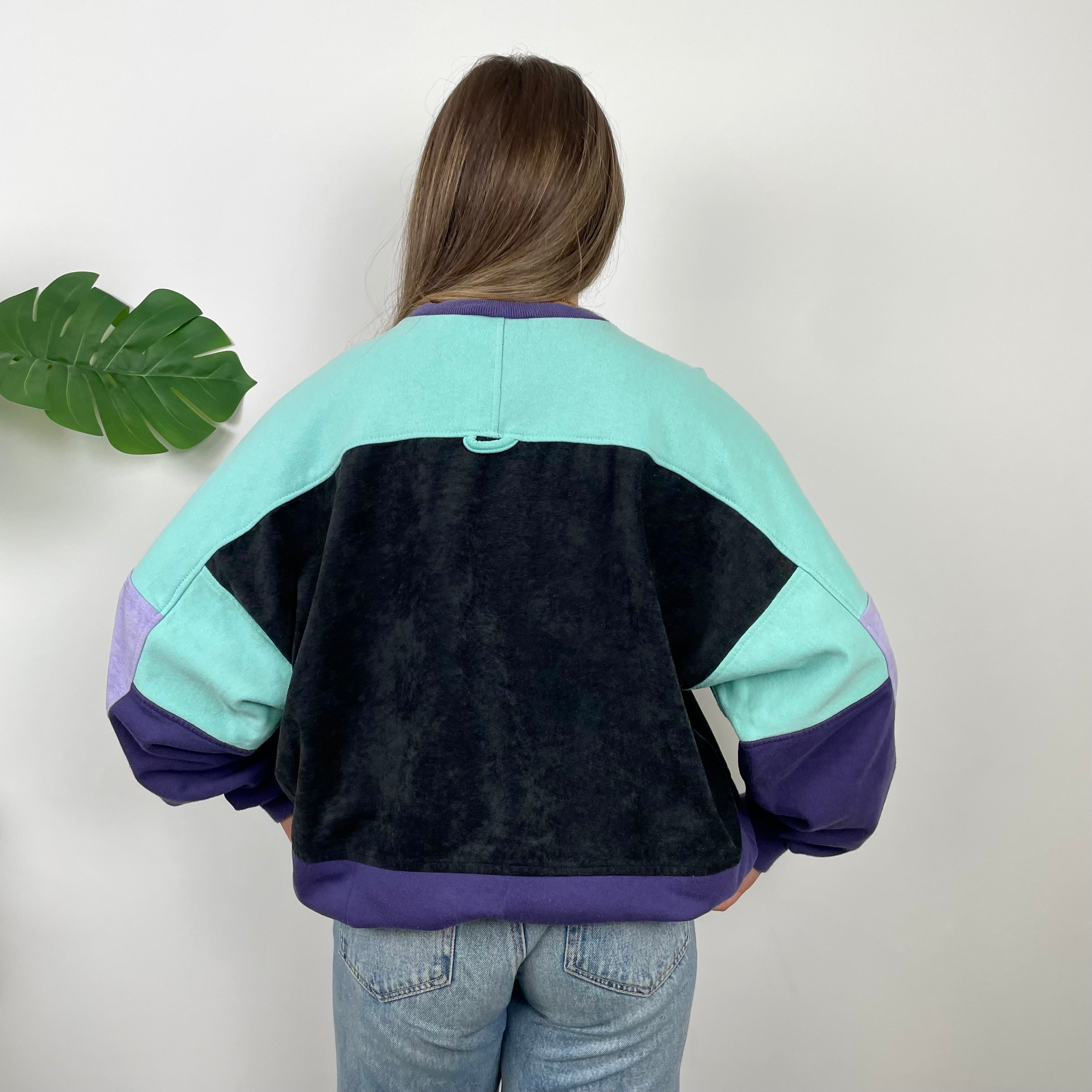Adidas RARE Black Colour Block Spell Out Sweatshirt (M)