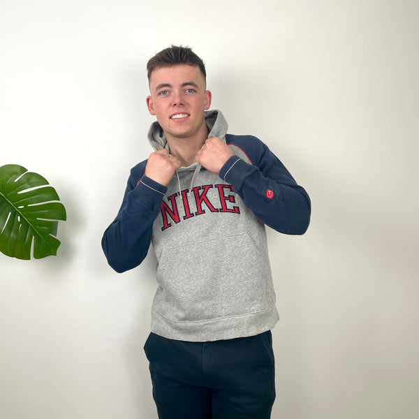 Nike Grey Embroidered Spell Out Hoodie (M)