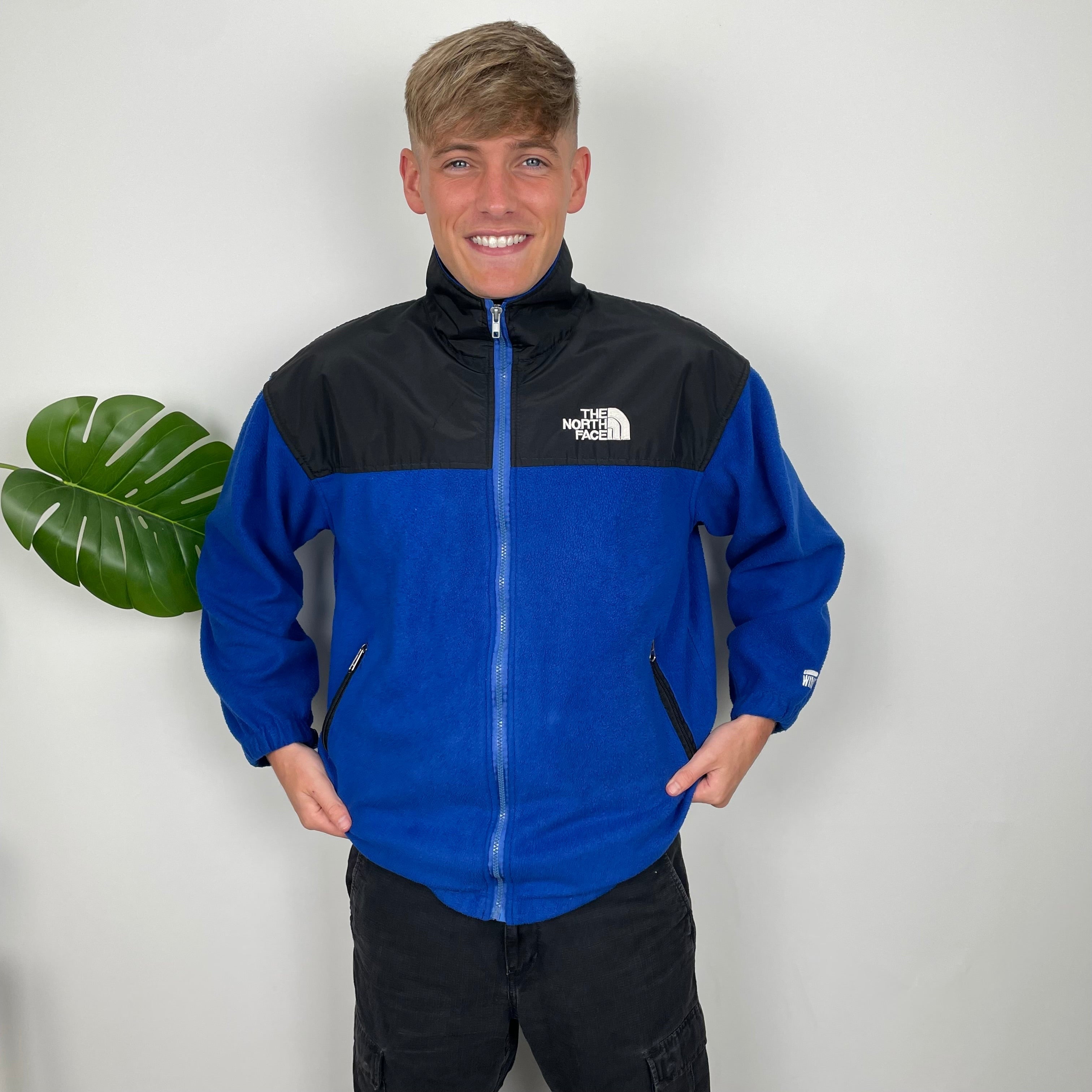 North Face Blue Denali Teddy Bear Fleece Zip Up Jacket (XL)