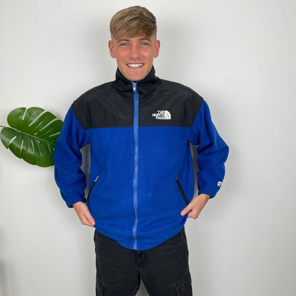 North Face Blue Denali Teddy Bear Fleece Zip Up Jacket (XL)
