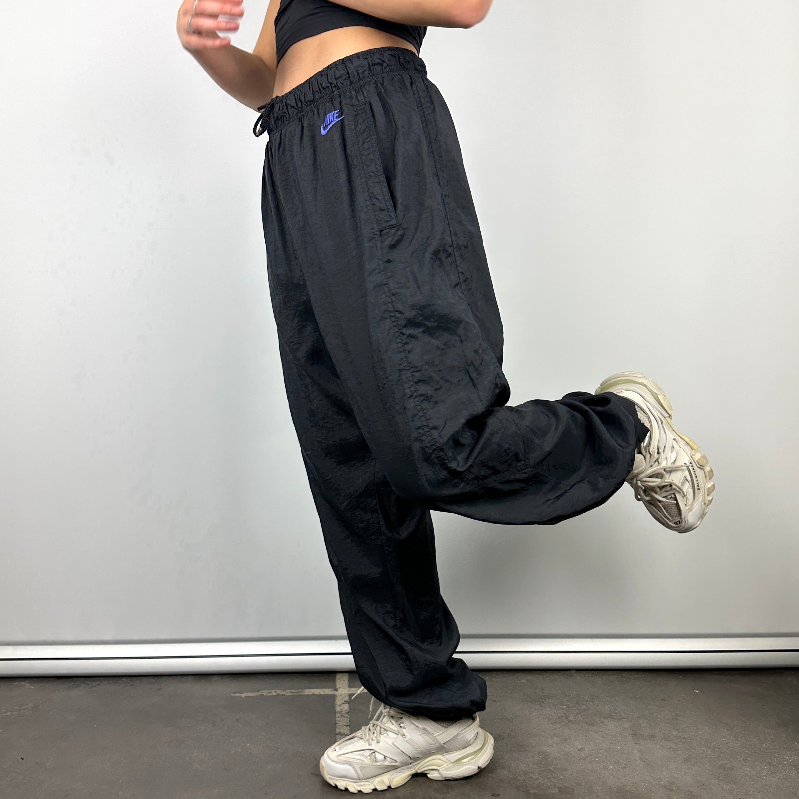 Nike Black Embroidered Spell Out Track Pants (L)