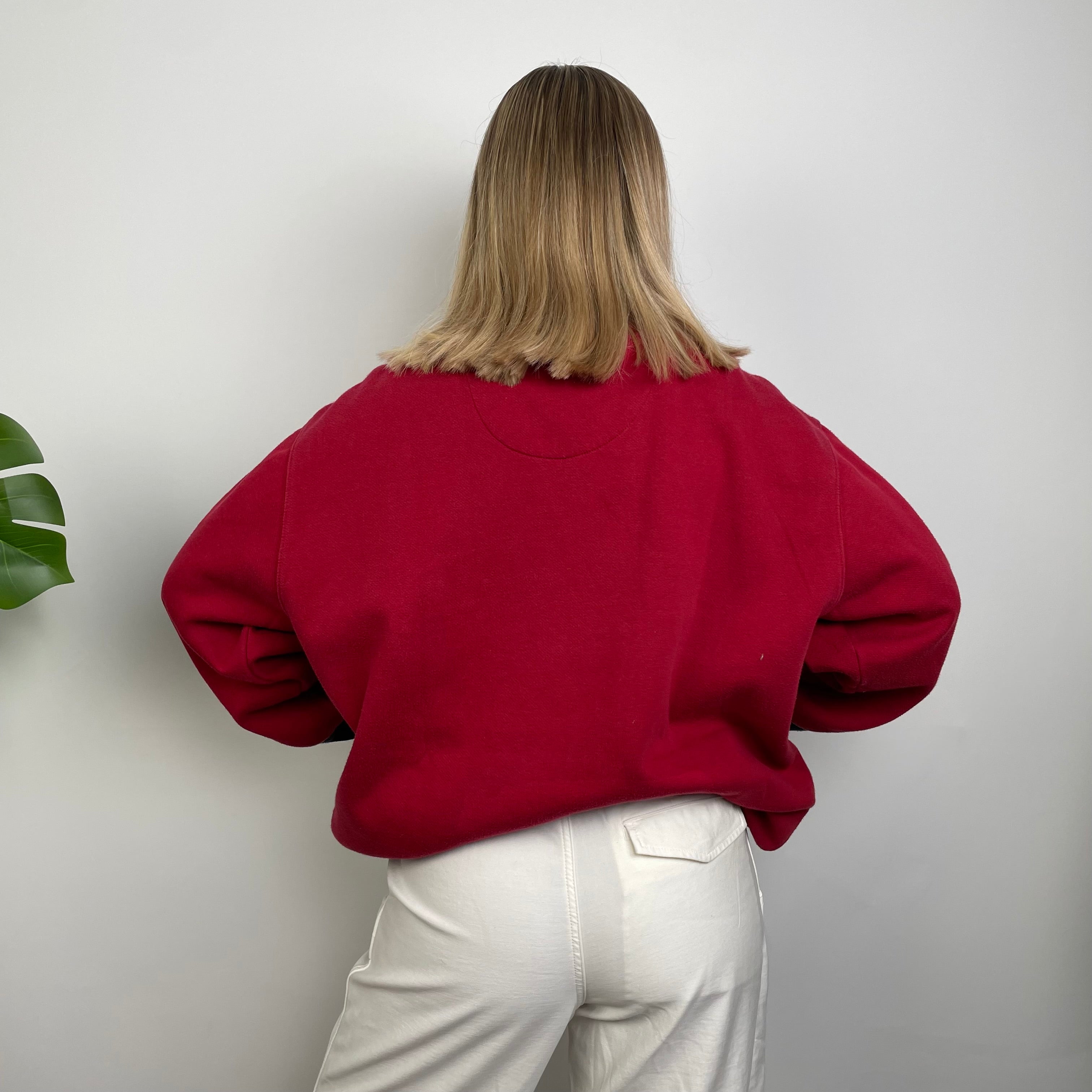 Nike Red Embroidered Spell Out Sweatshirt (L)