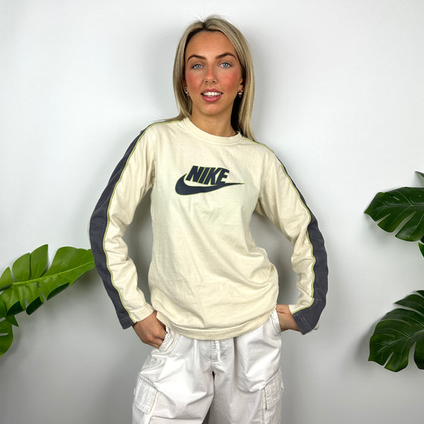 Nike Cream Spell Out Long Sleeve Top (S)