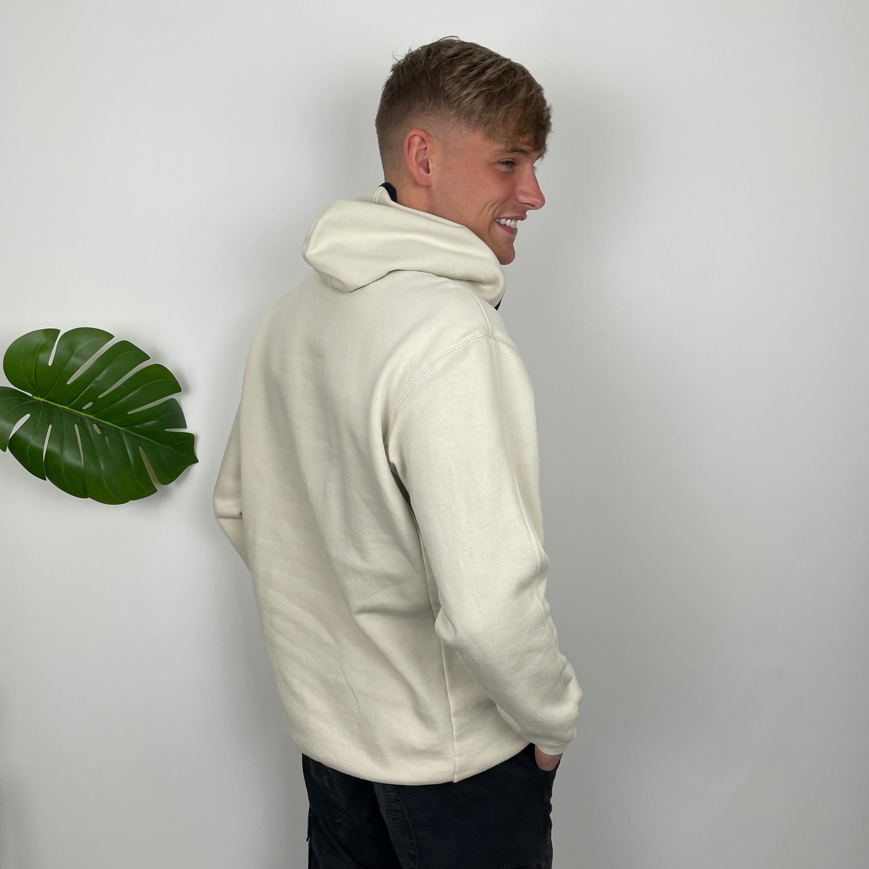 Nike RARE Cream Embroidered Swoosh Hoodie (XL)