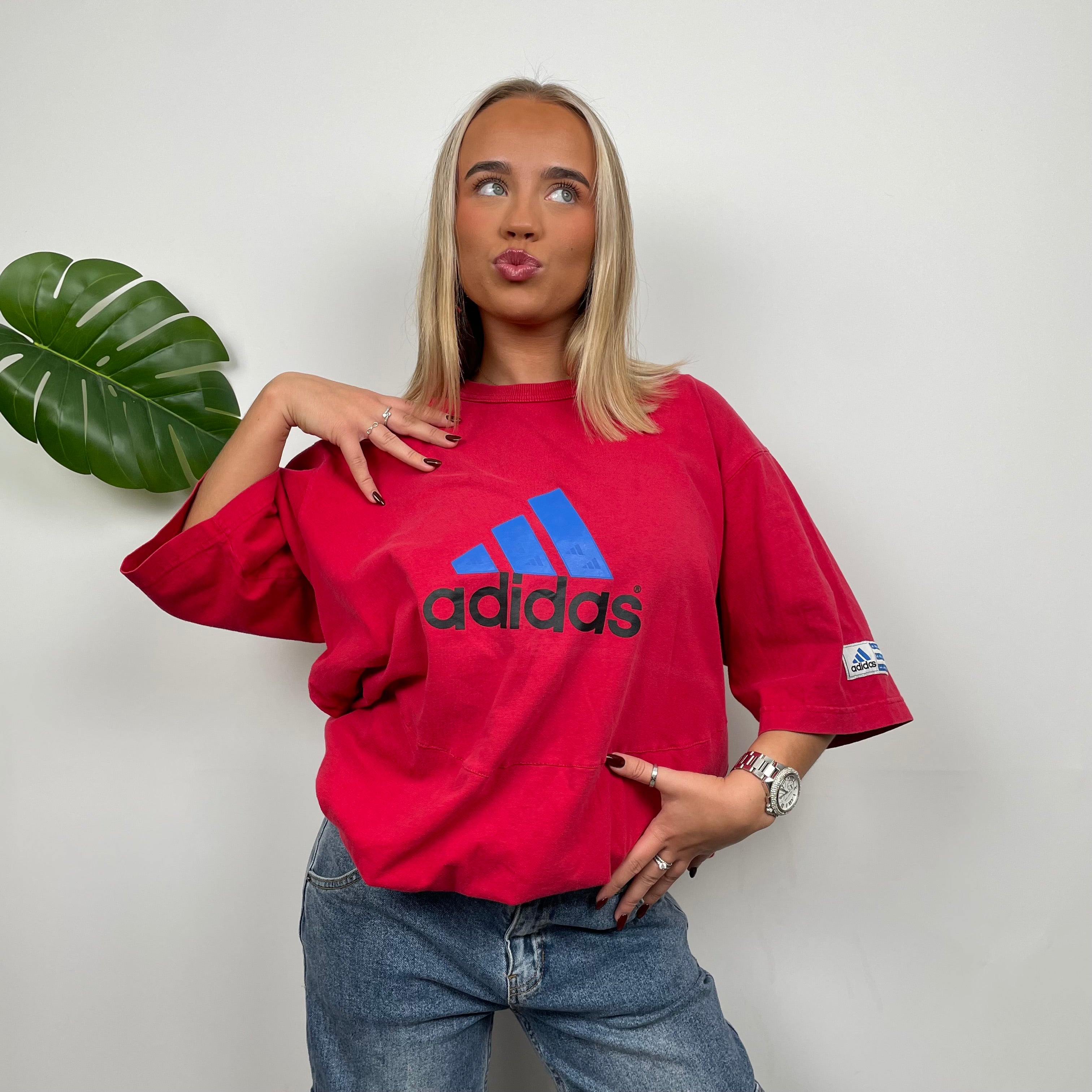 Adidas RARE Red Spell Out T Shirt (L)